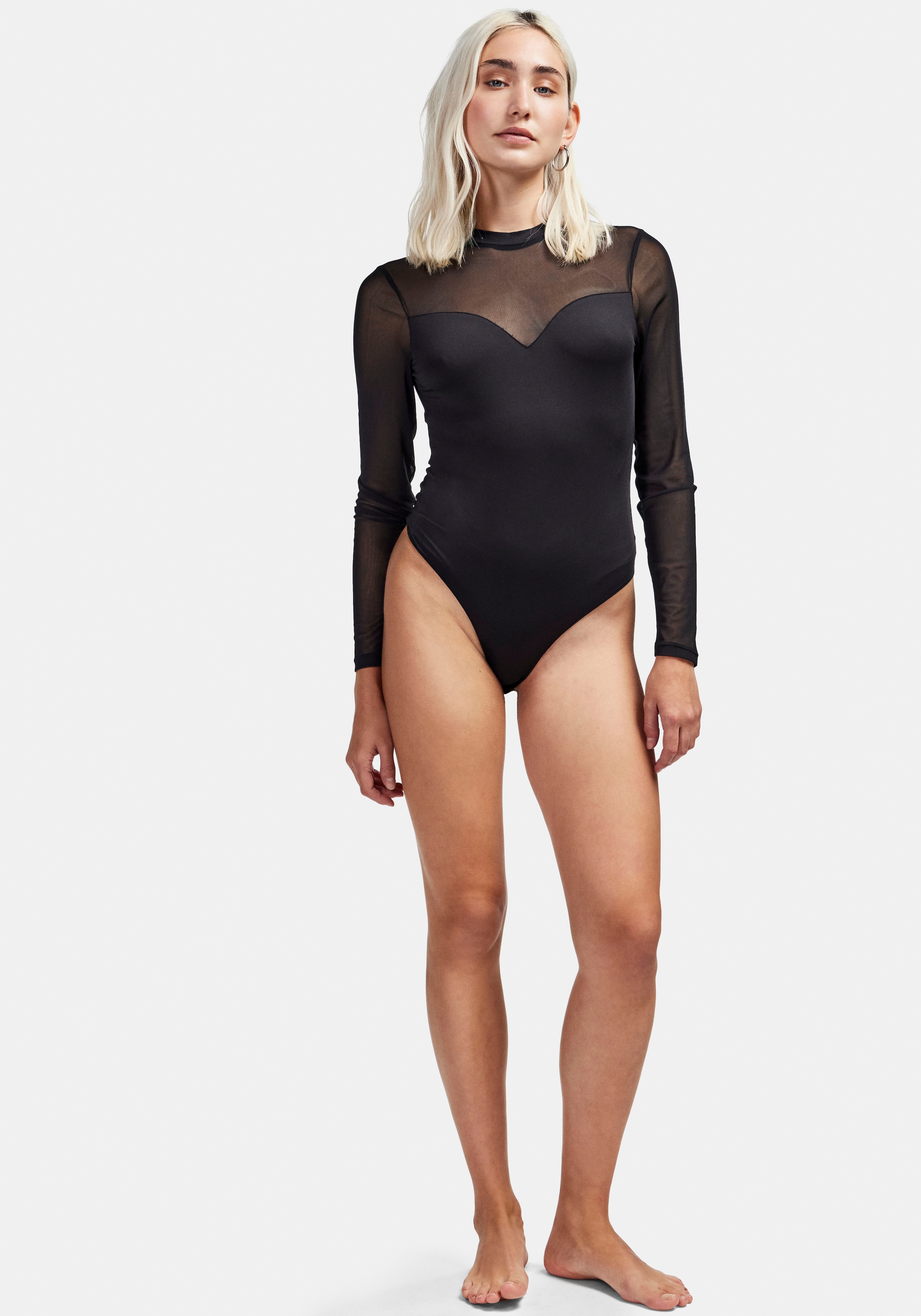 pieces Langarmbody »PCMILLY LS MESH BODYSTOCKING NOOS«