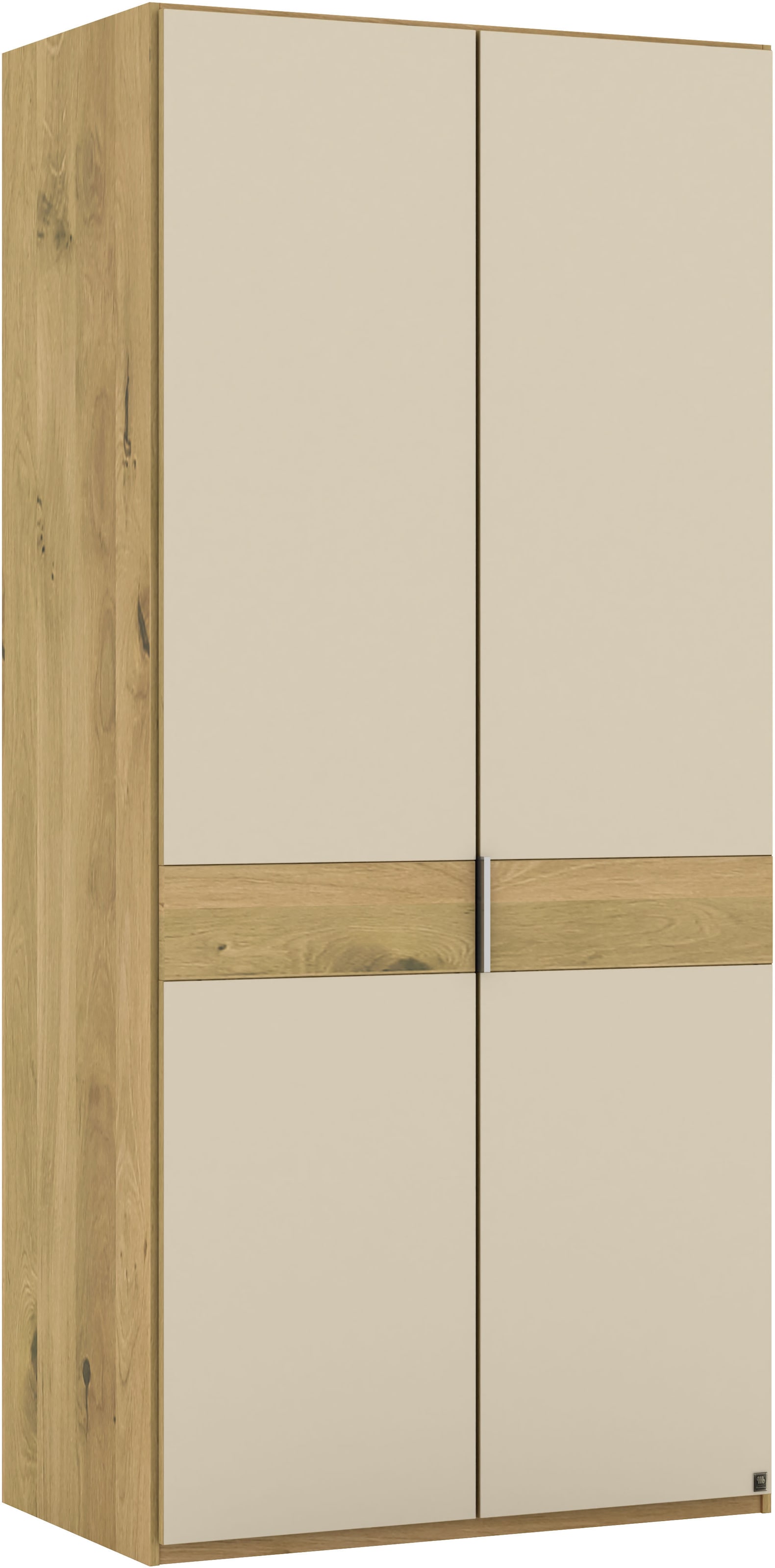 Musterring Drehtürenschrank »Savona, Kleiderschrank, Schrank, Garderobe, teilmassiv Eiche« mit Türdämpfern, mit Spiegel oder Glas, extra Böden, MADE IN GERMANY,  Türen in Bianco-Eiche massiv, Spiegel-/Glastüren, verschiedene Größen