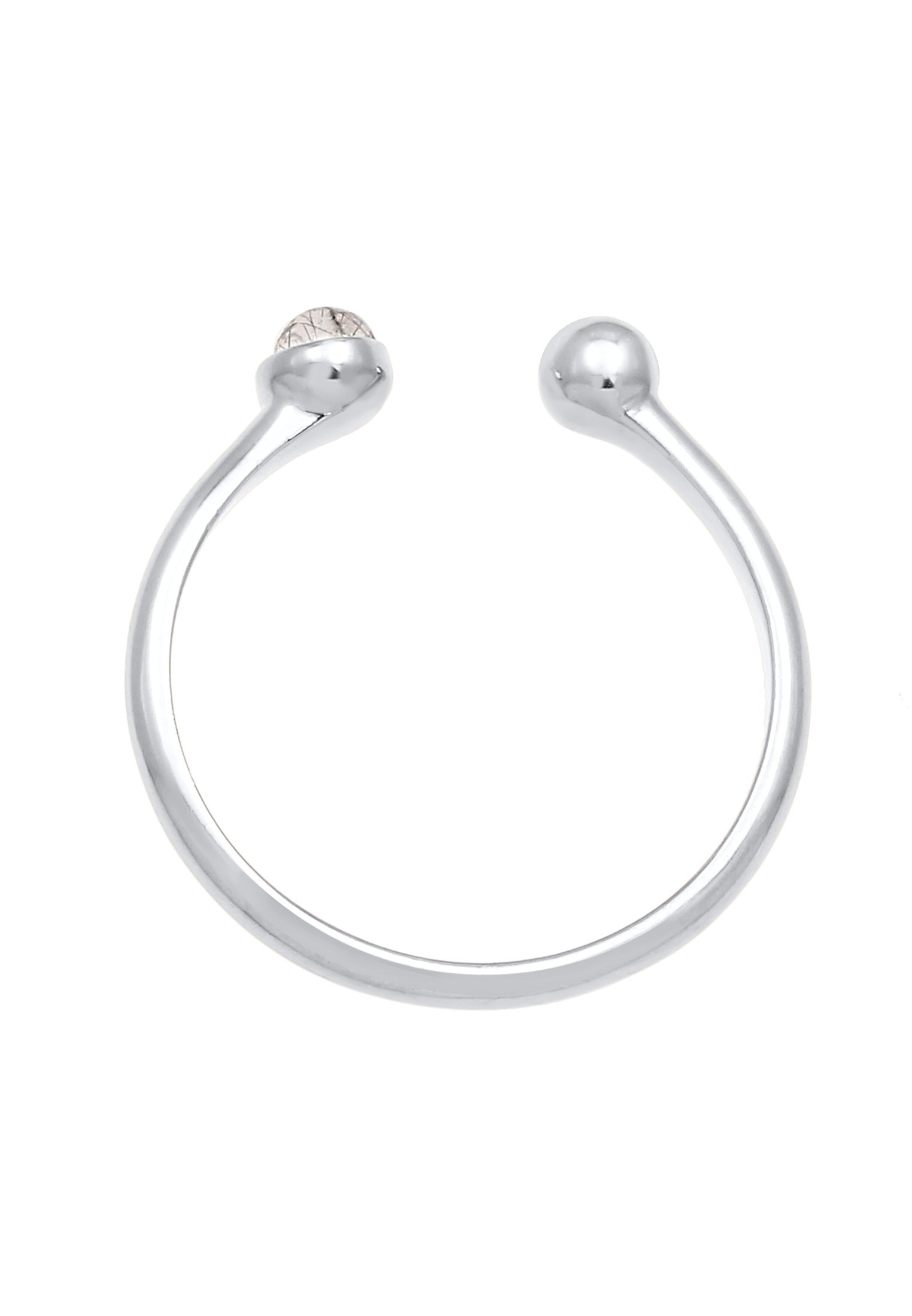 Elli Silberring »Ring Offen Verstellbar Turmalin Quarz Kugel 925 Silber«