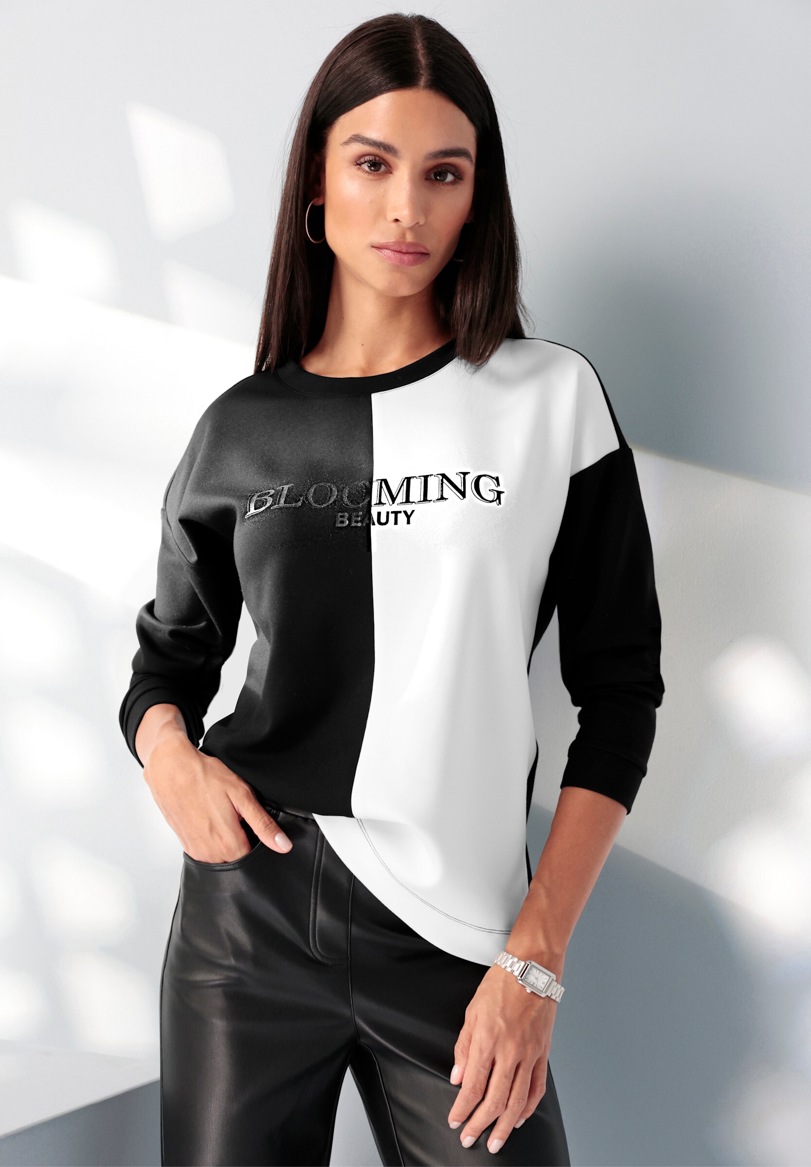 heine Sweatshirt »Sweatshirt Sweatshirt mit Schriftzug vorn«

