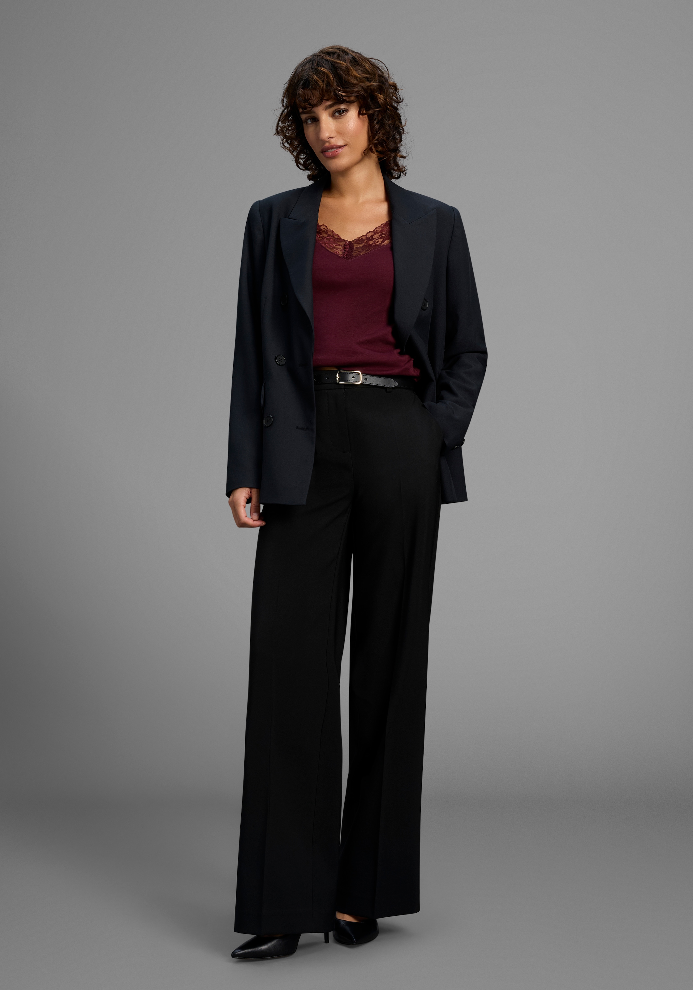 Laura Scott Longsleeve Packung, 2 Stk. tlg. mit toller Spitzenkante - NEUE KOLLEKTION