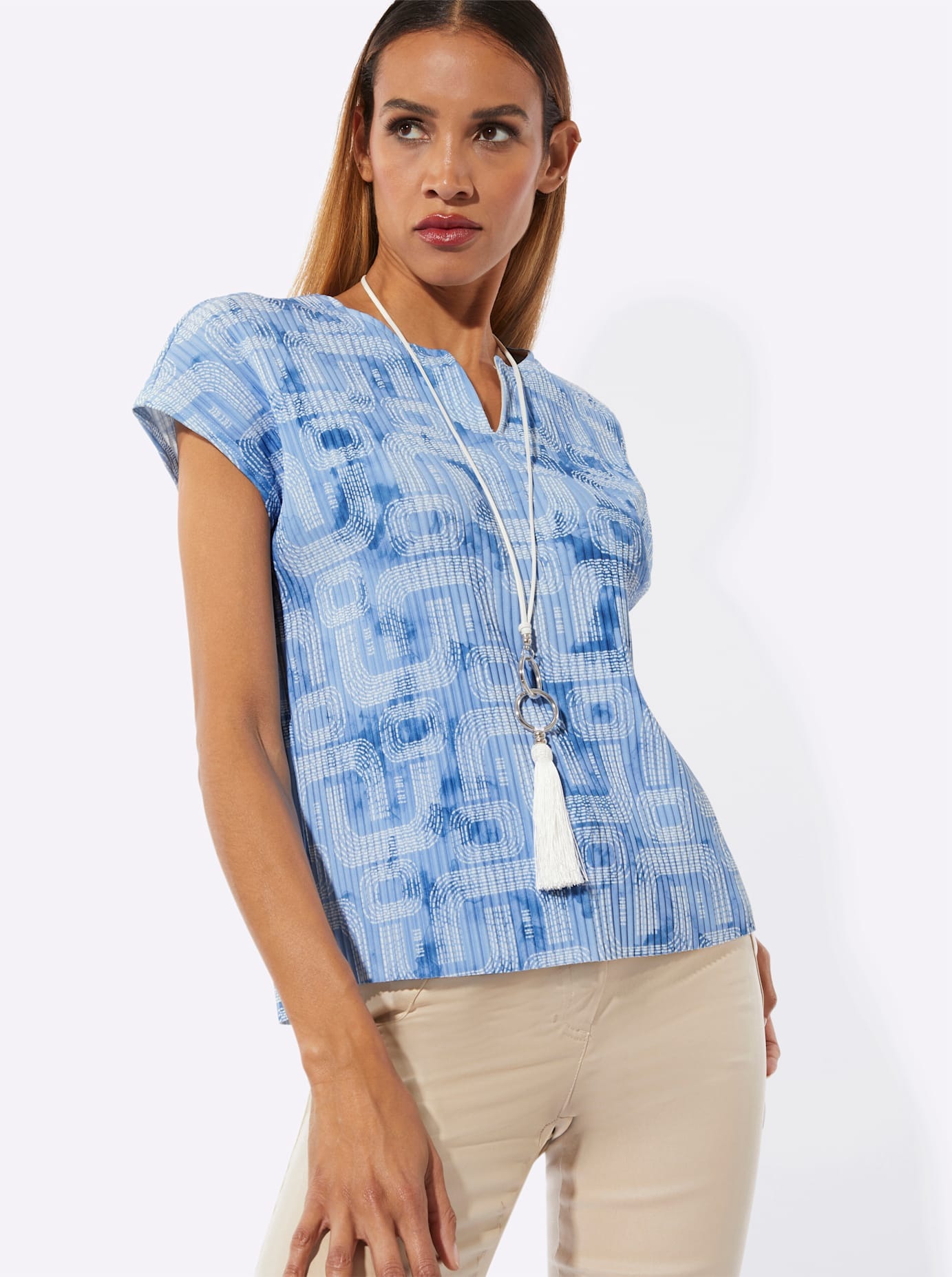 creation L Kurzarmshirt »Plissee-Shirt« 1 tlg.