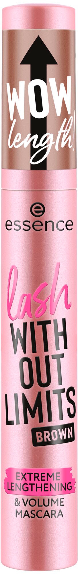Essence Mascara »lash WITHOUT LIMITS BROWN EXTREME LENGTHENING & VOLUME MASCARA«, (Set, 3 tlg.), mit Volumeneffekt