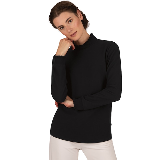 Trigema Sweatshirt »TRIGEMA Stehkragen Pullover mit Rüschen« bei