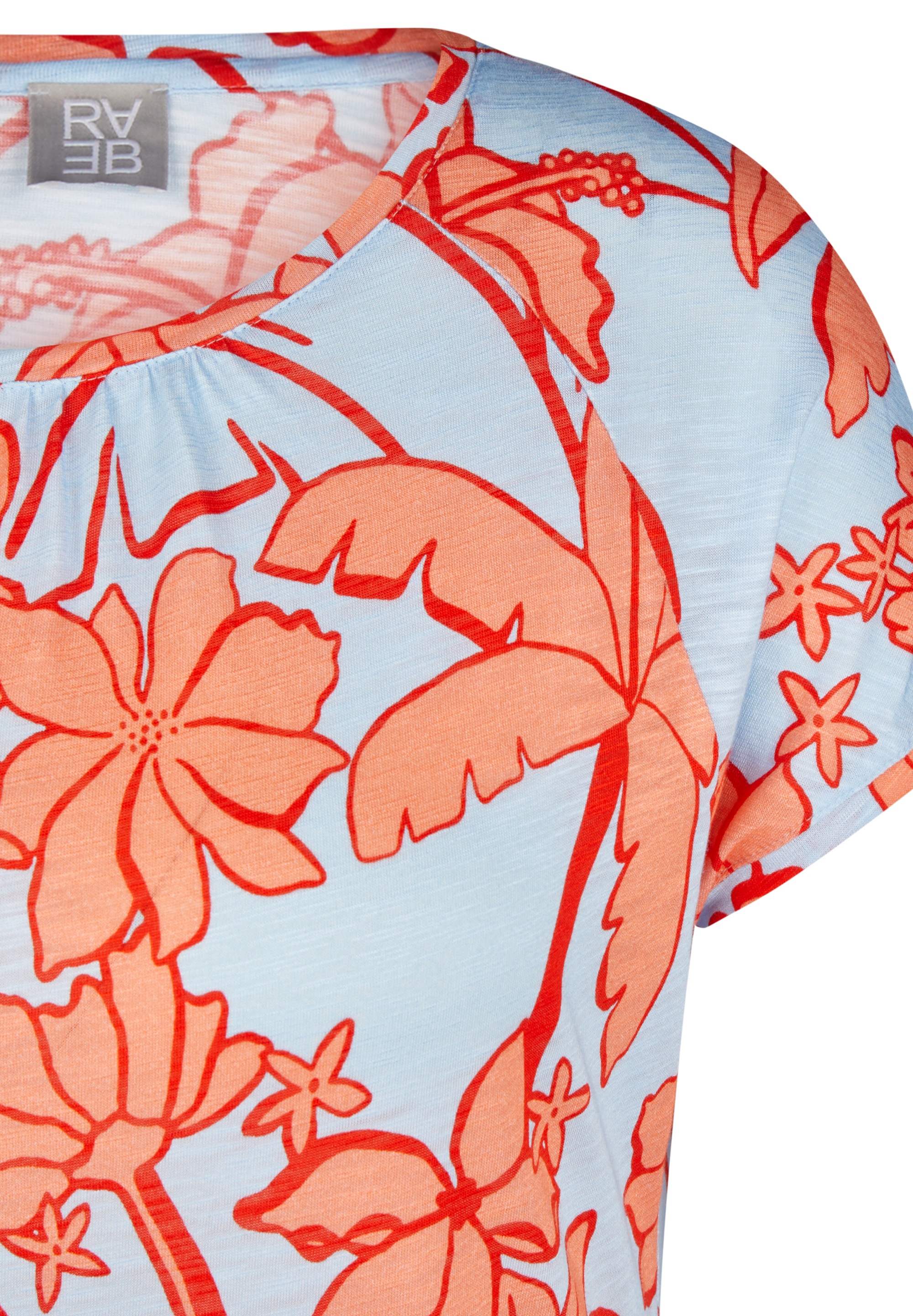 Rabe Kurzarmshirt, mit floralem Muster mit aus einer Viskosemischung
