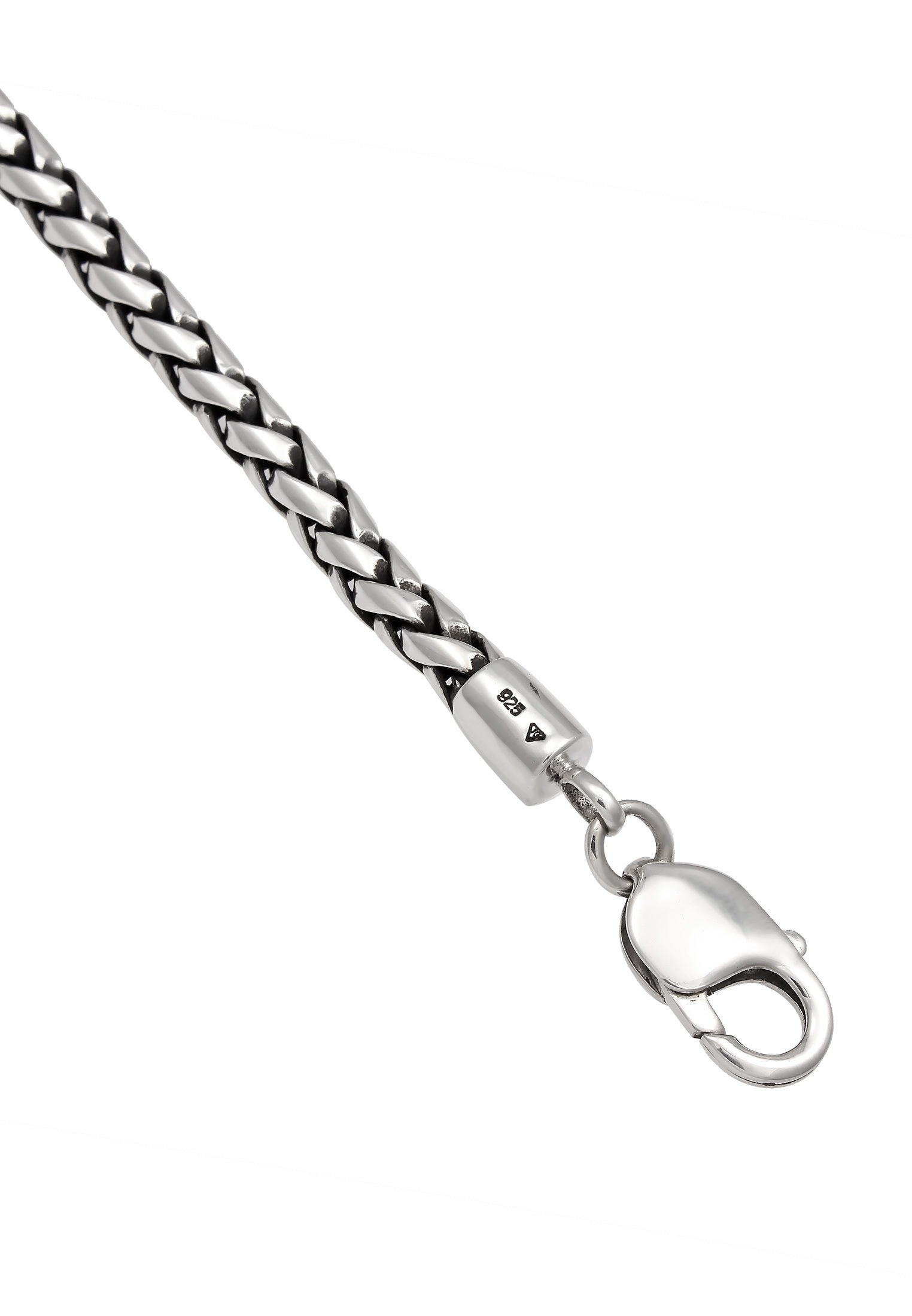 Kuzzoi Silberkette »Halskette Herren Zopfkette Trend Oxidiert Massiv 925 Silber«
