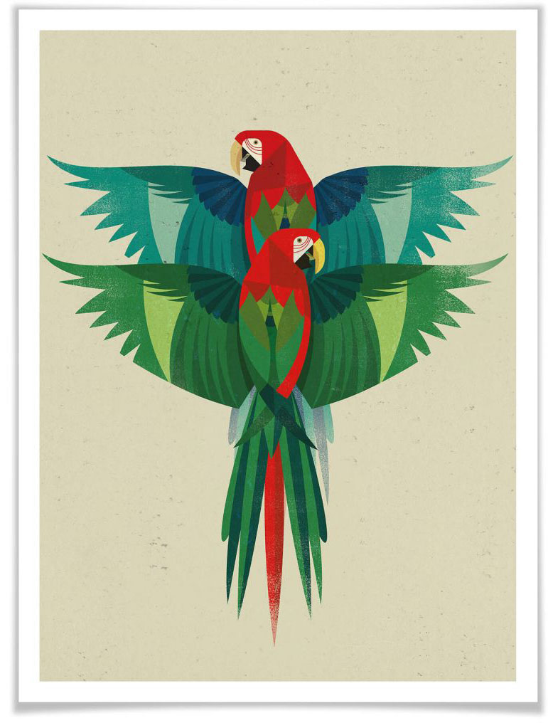 Wall-Art Poster St.) Poster Bild Papageien »Ara« Wandbild (1 Wandposter