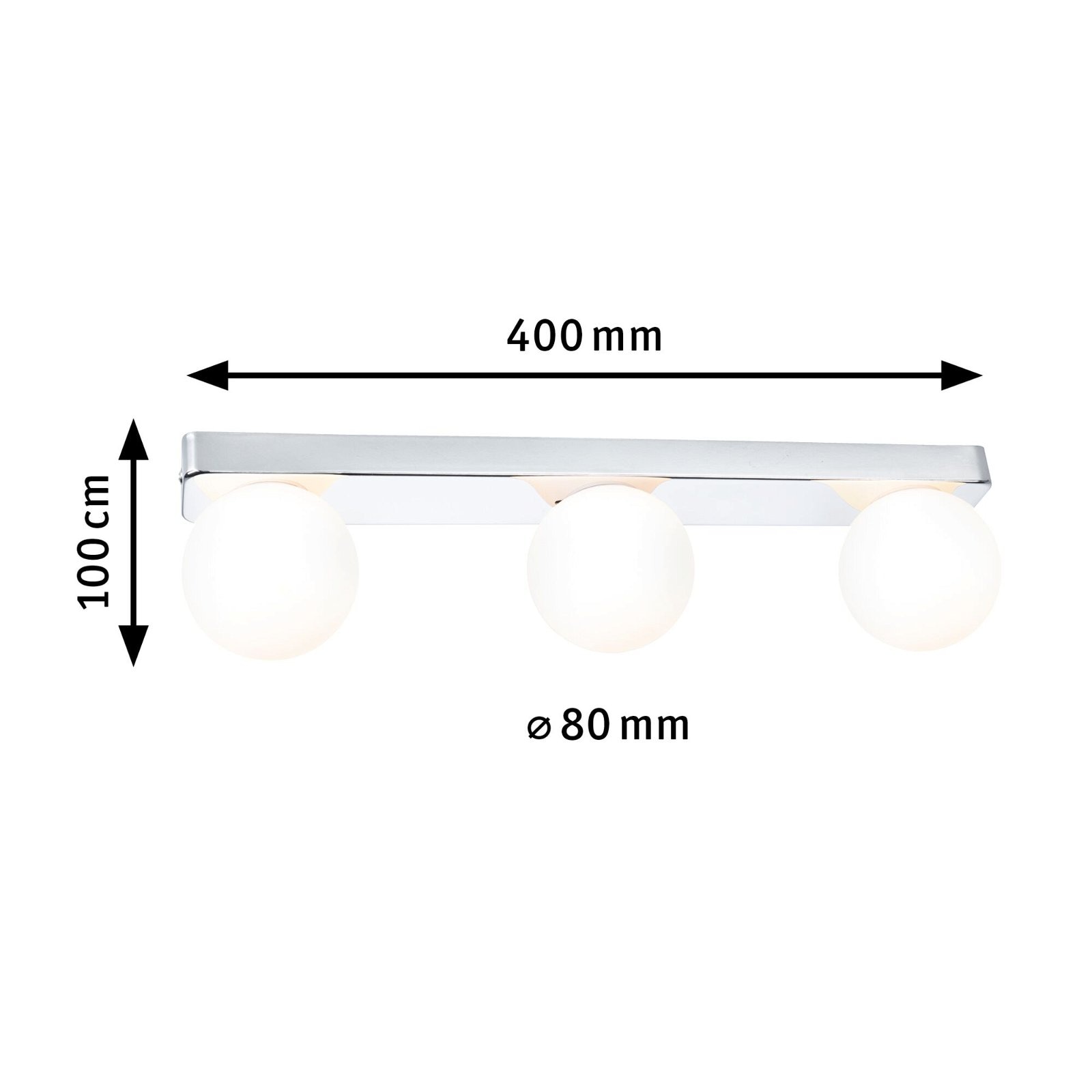 Paulmann Wandleuchte »Selection Bathroom Gove IP44 max. 3x20W Balken Glas/Metall«, 3 flammig, Leuchtmittel G9 | ohne Leuchtmittel, G9