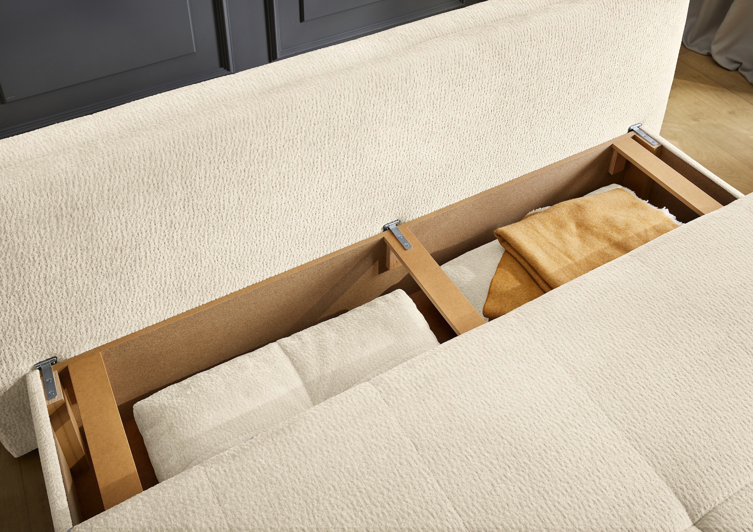 Jockenhöfer Gruppe Schlafsofa »Balu, B: 201 cm, Liegefl. 151x201 cm, Dauerschläfer« mit Bettfunktion, Bettkasten & einfachen Hub-Schwenkbeschlag