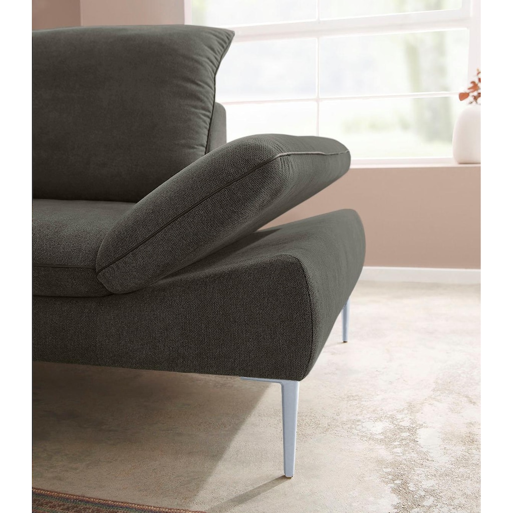 W.SCHILLIG Ecksofa »enjoy&MORE«, mit Sitztiefenverstellung, Füße silber matt, Breite 294 cm