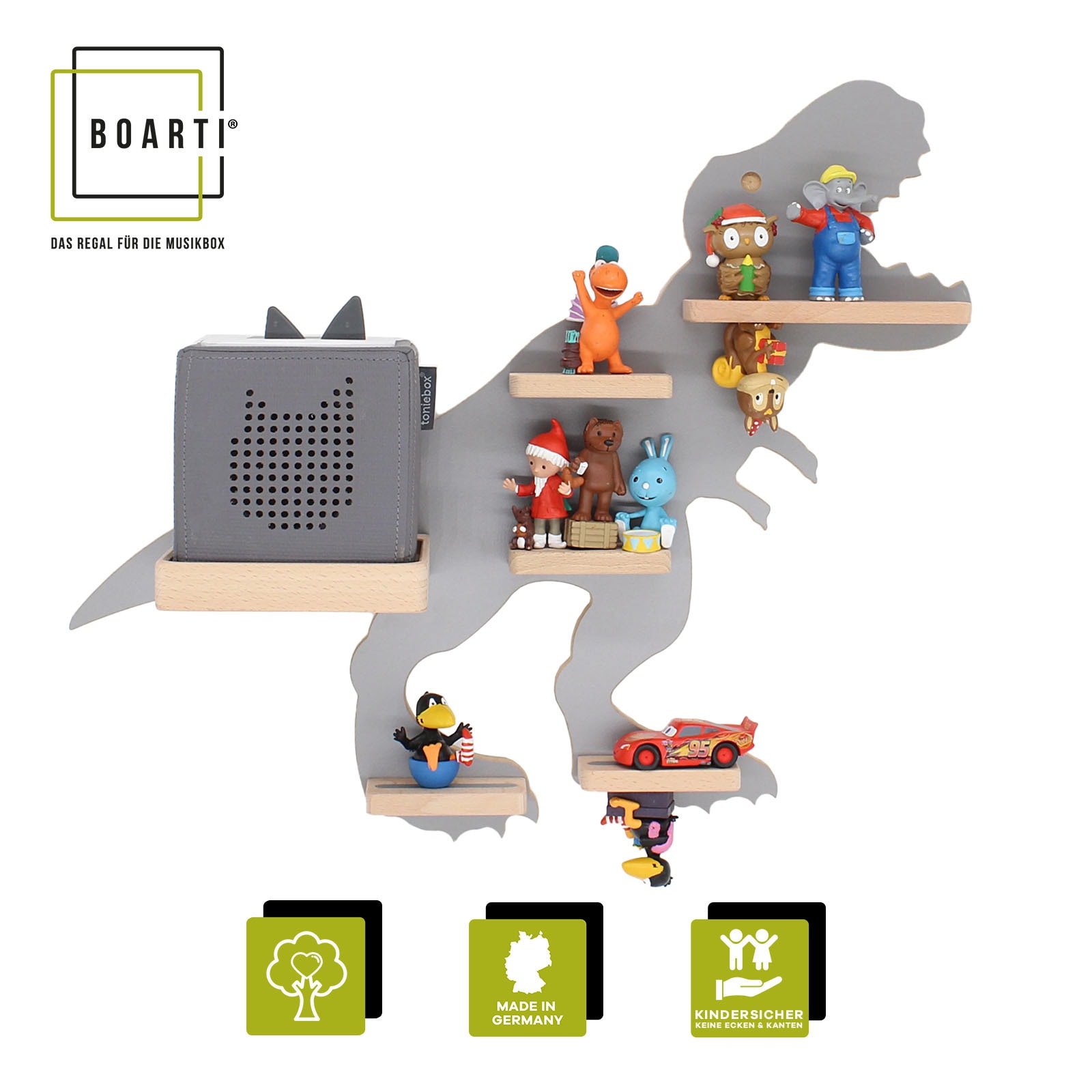 Boarti Wandregal »Regal Dinosaurier Kinder Toniebox Tonies Figuren« 1 Stk. tlg.