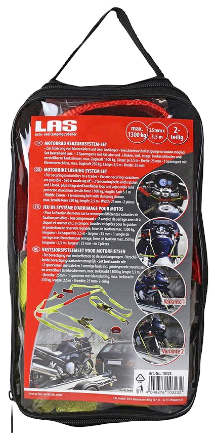 LAS Spanngurt 2 Stk. tlg. mit Ratsche und J-Haken