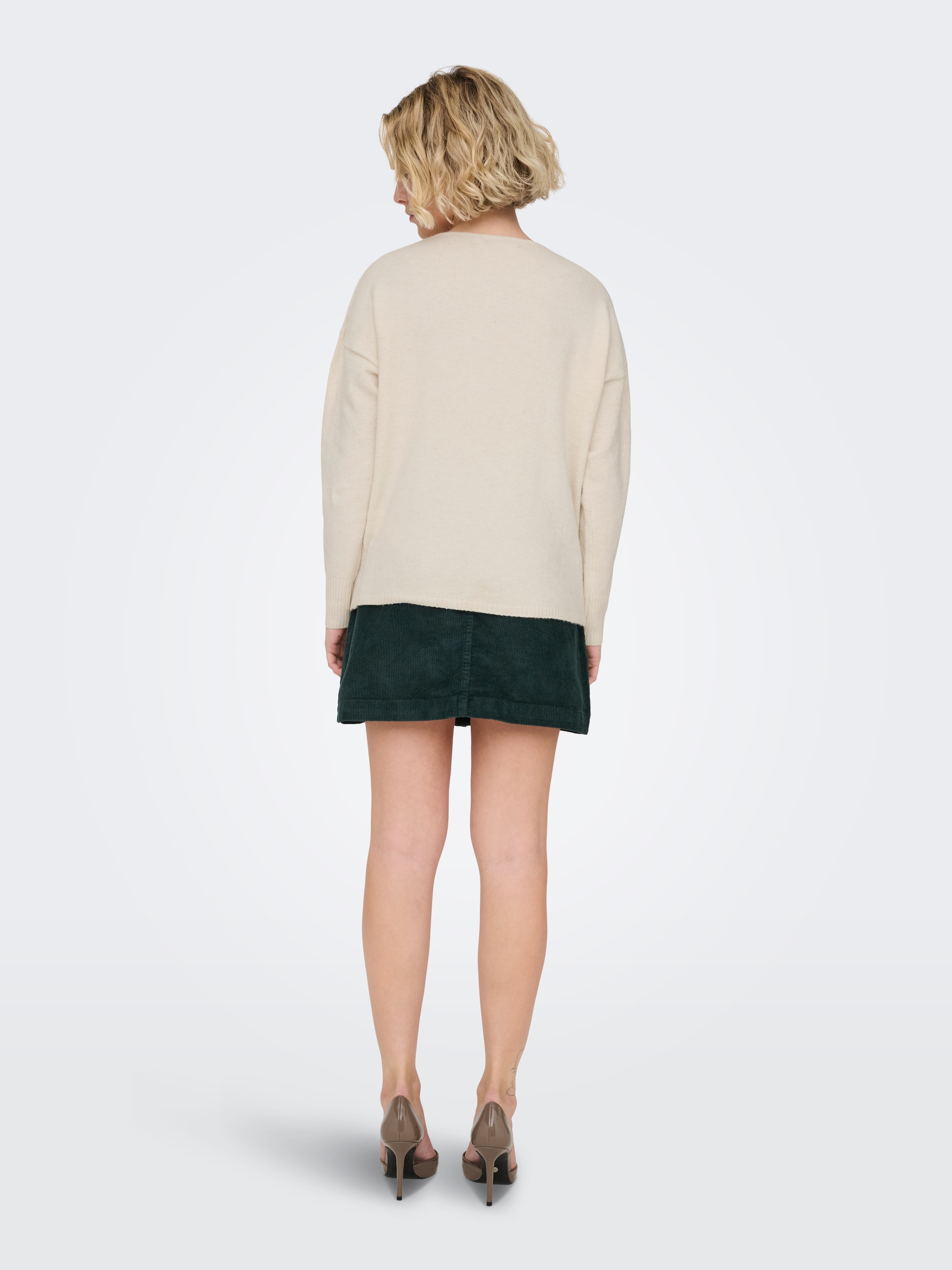 ONLY V-Ausschnitt-Pullover »ONLRICA LIFE L/S V-NECK PULLO KNT NOOS« Materialmix, regular fit