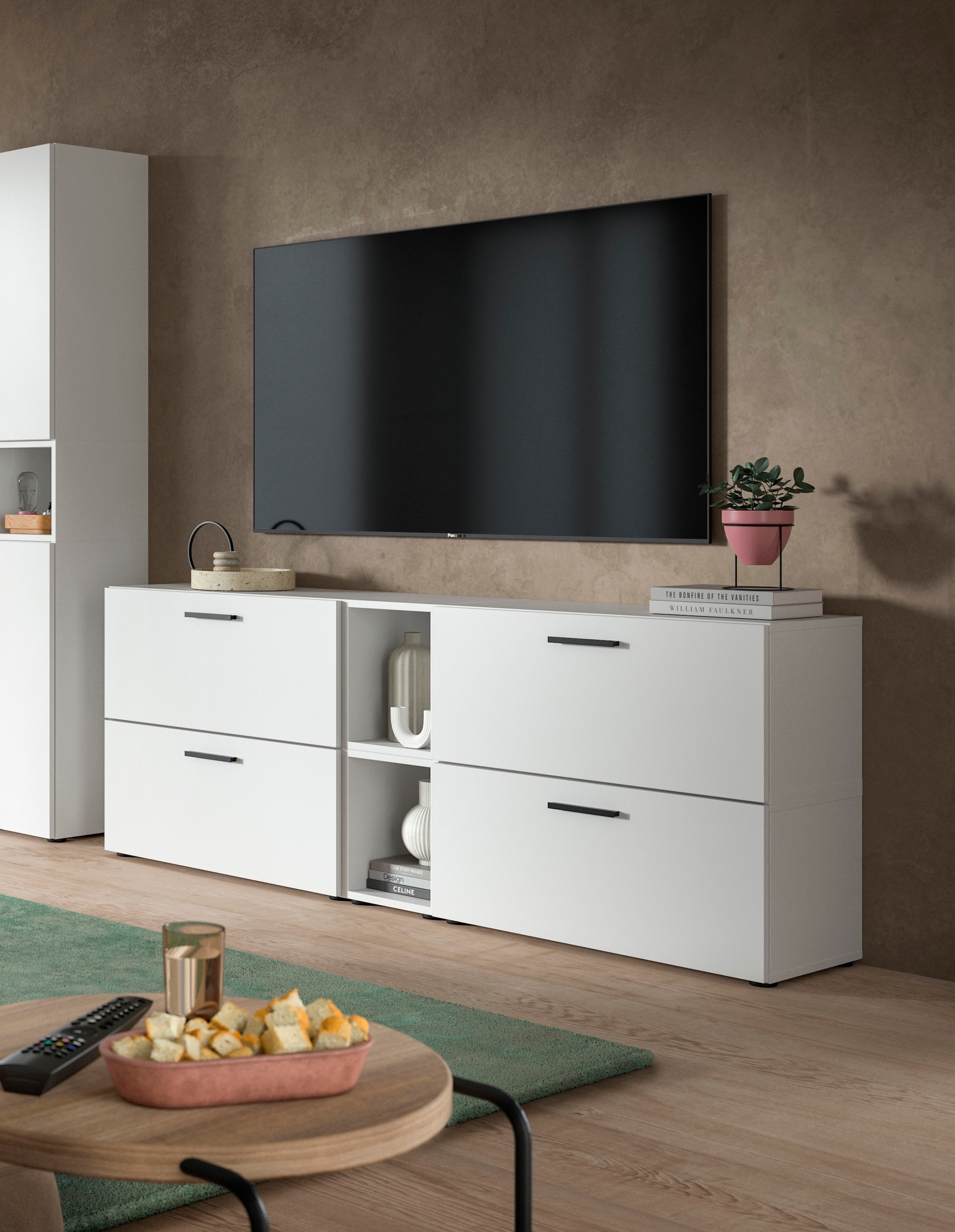 Home affaire Schrank-Set »ENESTE, 6-teilig, in verschiedenen Farben, individuell kombinierbar« verschiedenste Kombinationmöglichkeiten, stehend oder hängend, 2 Stk. tlg.