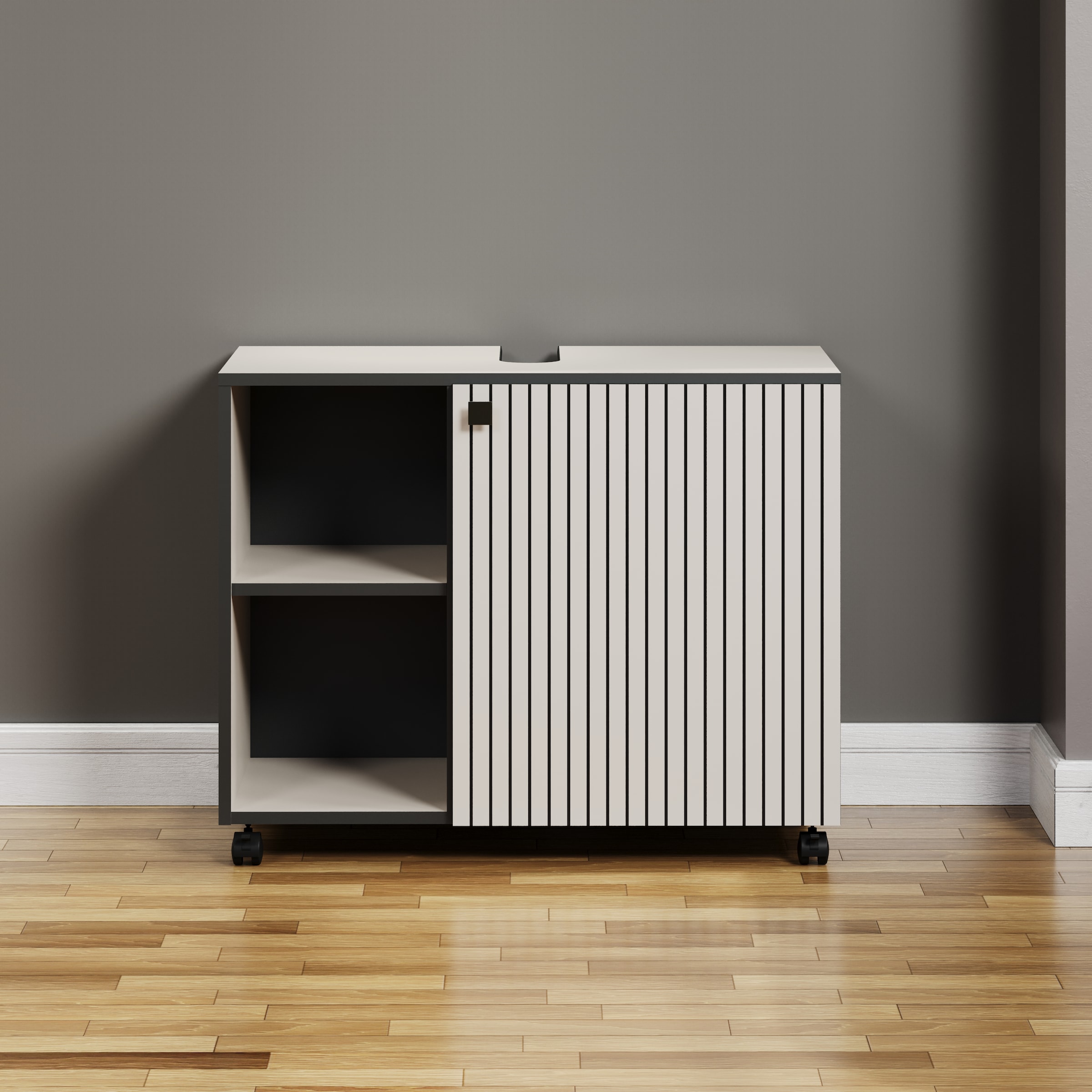 welltime Waschbeckenunterschrank »Amrum«, Waschtisch auf Rollen - (B/T/H) wahlweise 60-80/42/64 cm