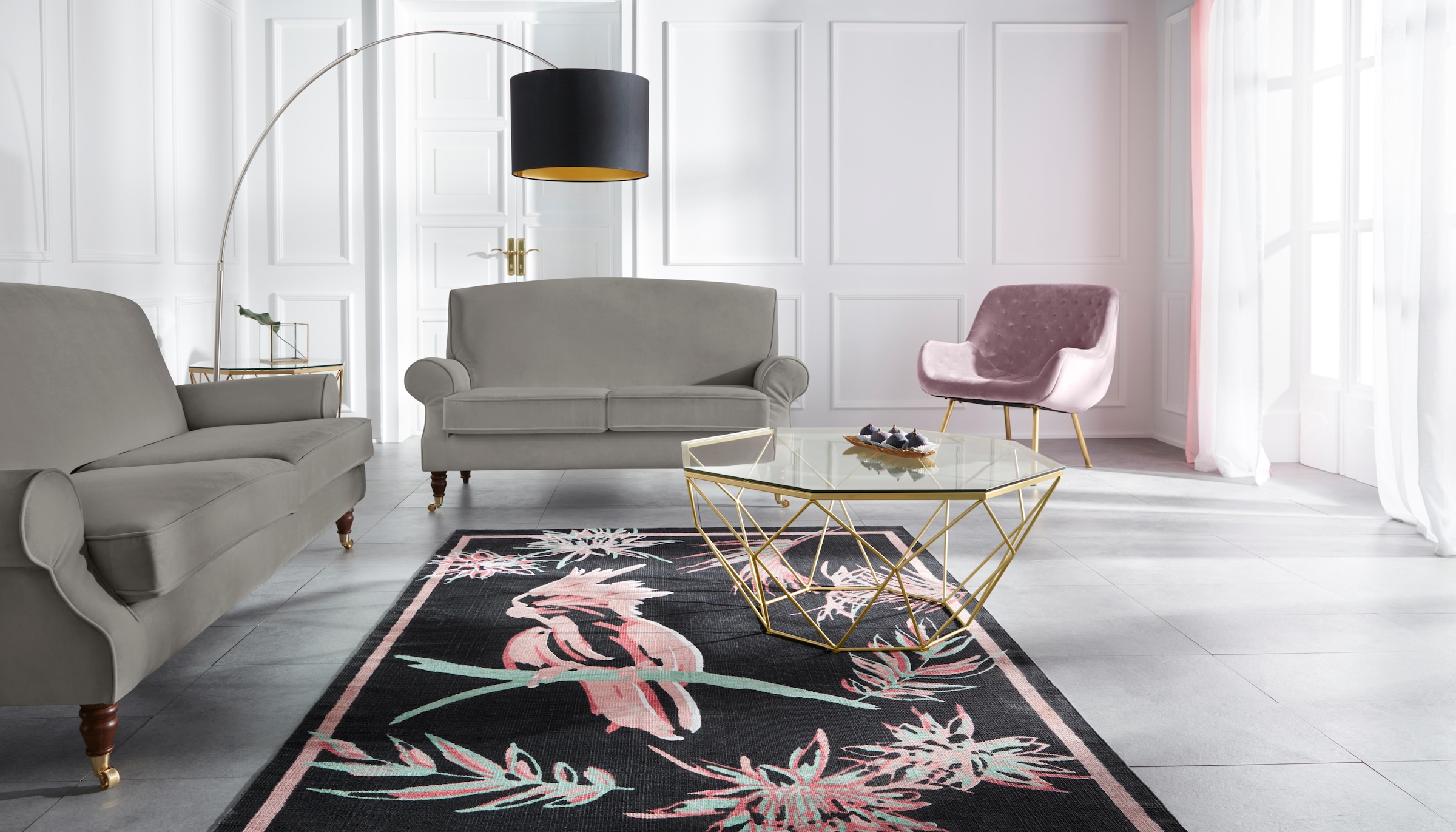 Home affaire 2-Sitzer »Rennes« in Samtoptik oder Baumwoll-Mix