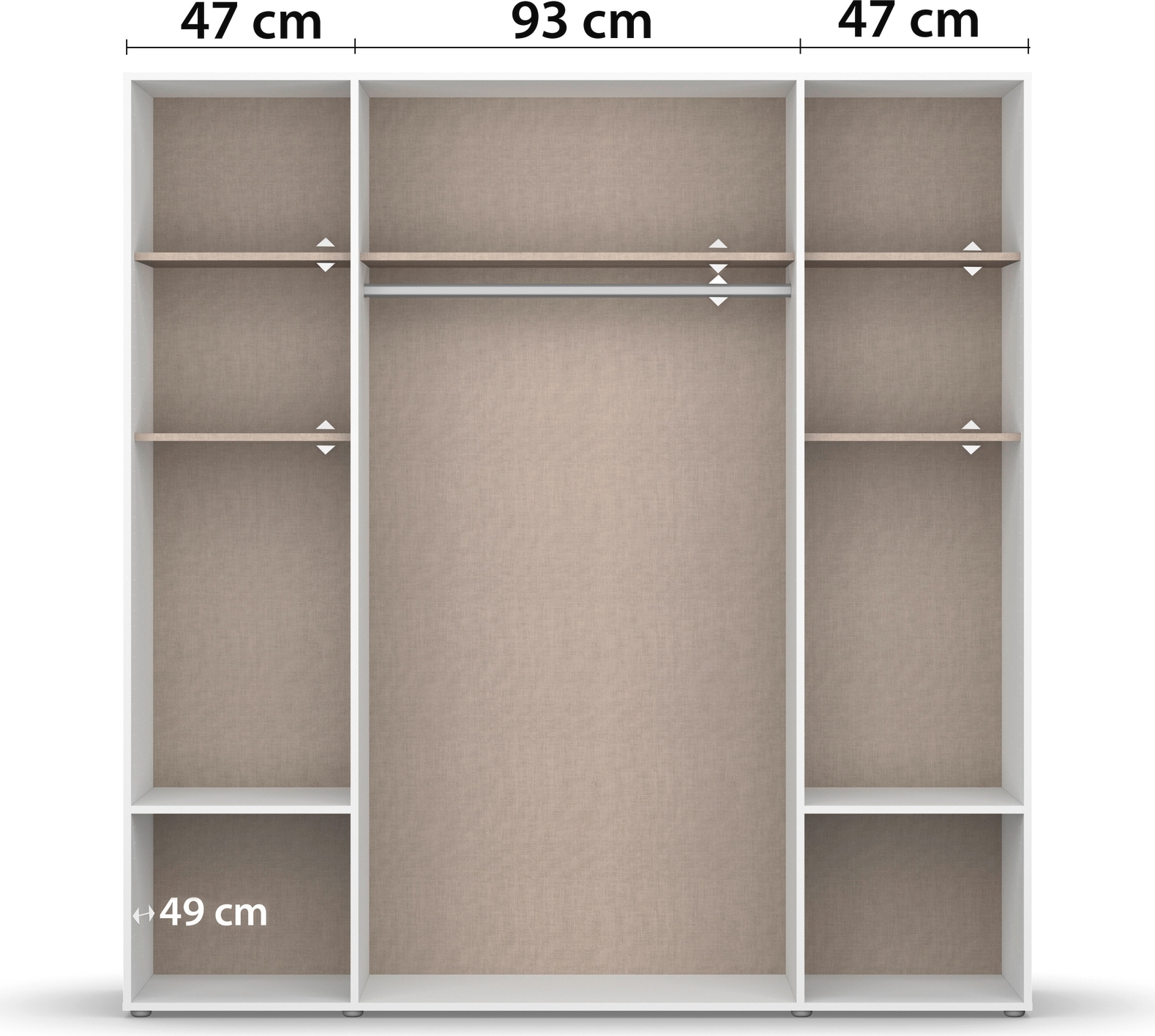 rauch Drehtürenschrank »Kleiderschrank Schrank Garderobe Wäscheschrank NABILA viel Stauraum«, (in 3 verschiedenen Ausstattungen BASIC/CLASSIC/PREMIUM), mit 2 Schubladen und Push-to-Open Funktion TOPSELLER MADE IN GERMANY