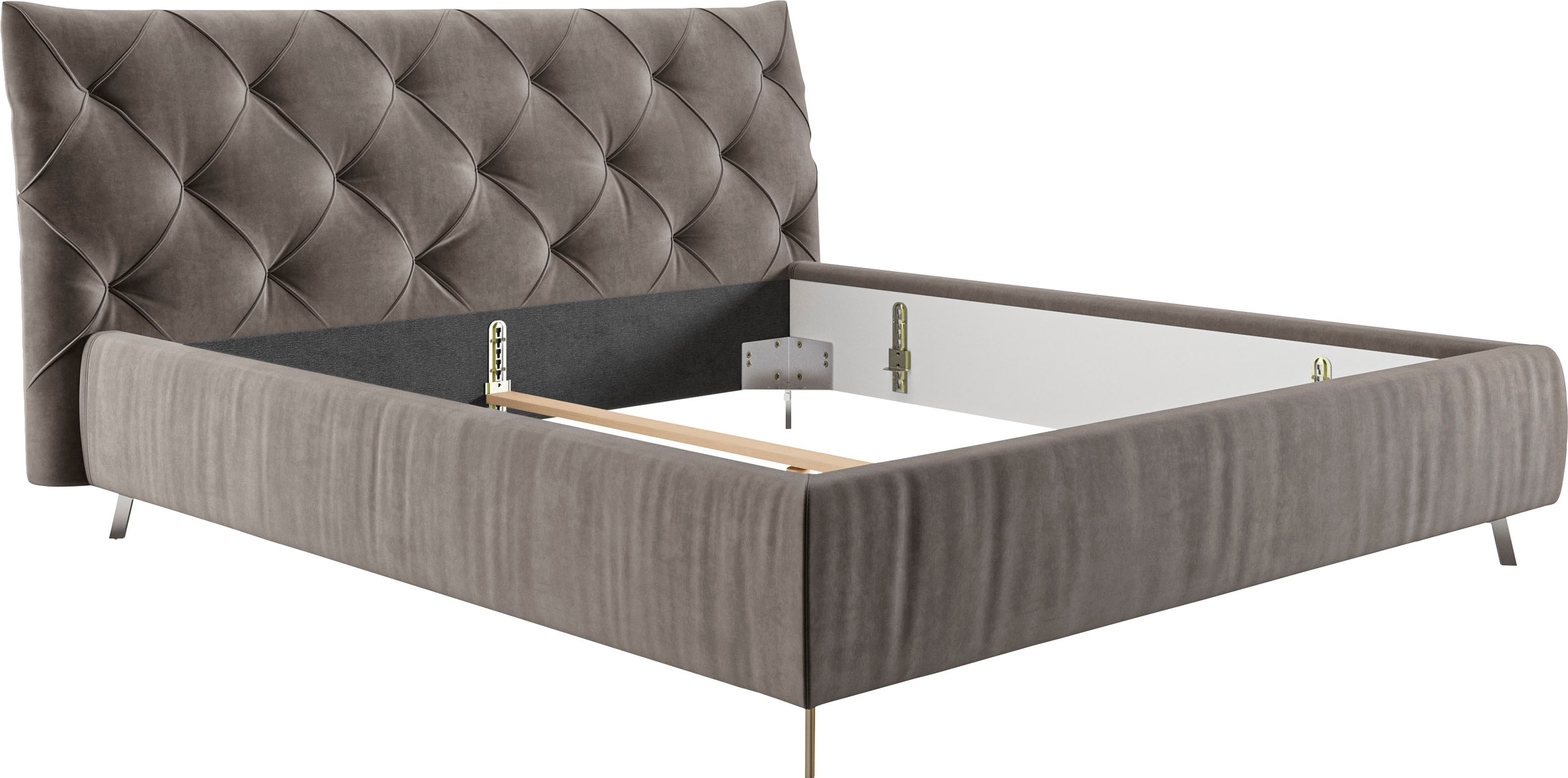 Home affaire Polsterbett »Elloree in 4 Breiten bis 200cm, auch in Leder« Kopfteilhöhe 105cm, belastbar bis 280 kg, auch in Überlänge 220cm