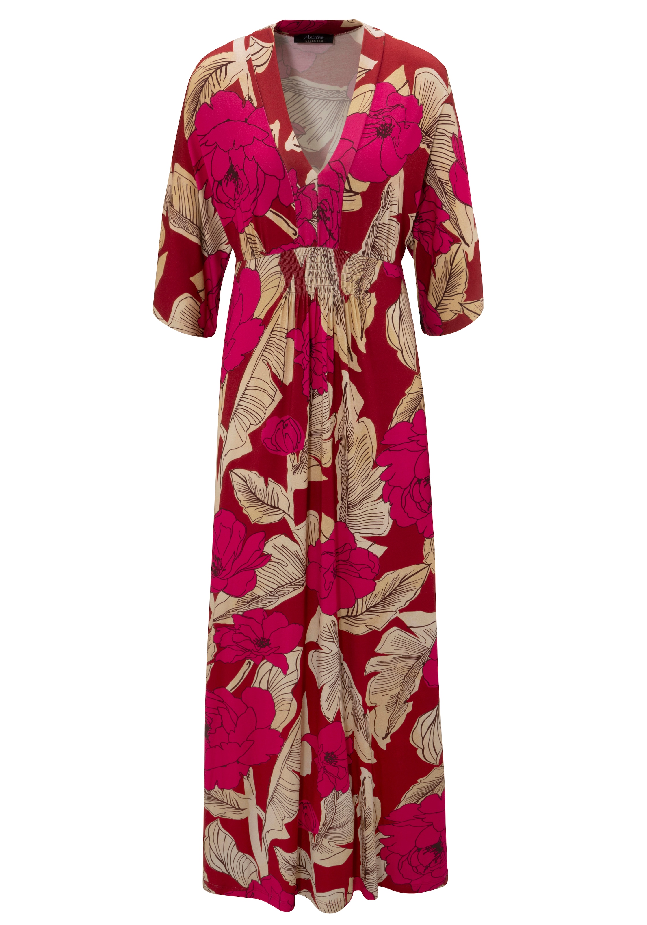 Aniston SELECTED Sommerkleid, mit großflächigem Blüten- und Blätterdruck