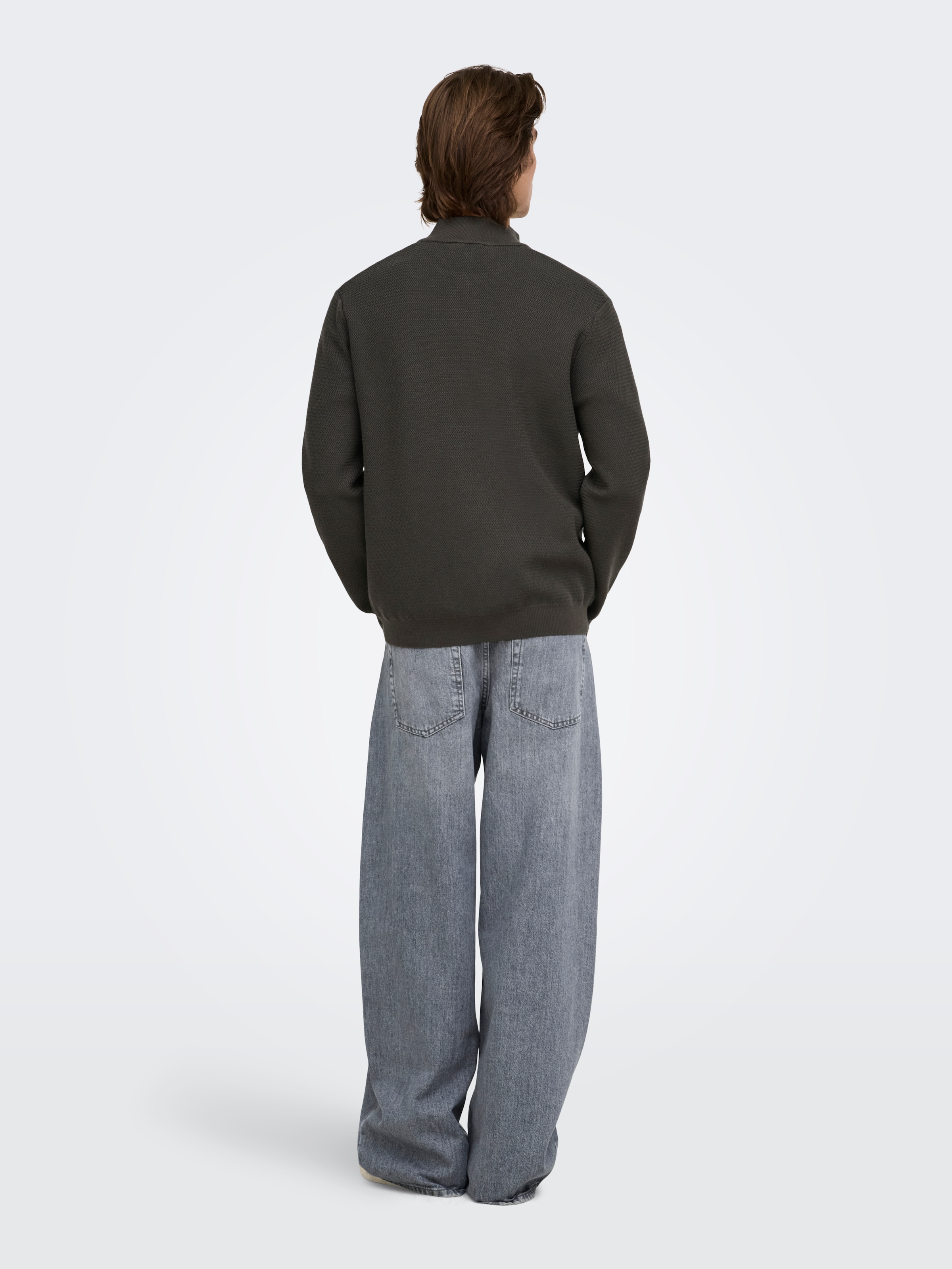 ONLY & SONS Troyer »ONSCARTER REG JAQUARD 1/2 ZIP OTL« Viskosemischung, regular fit