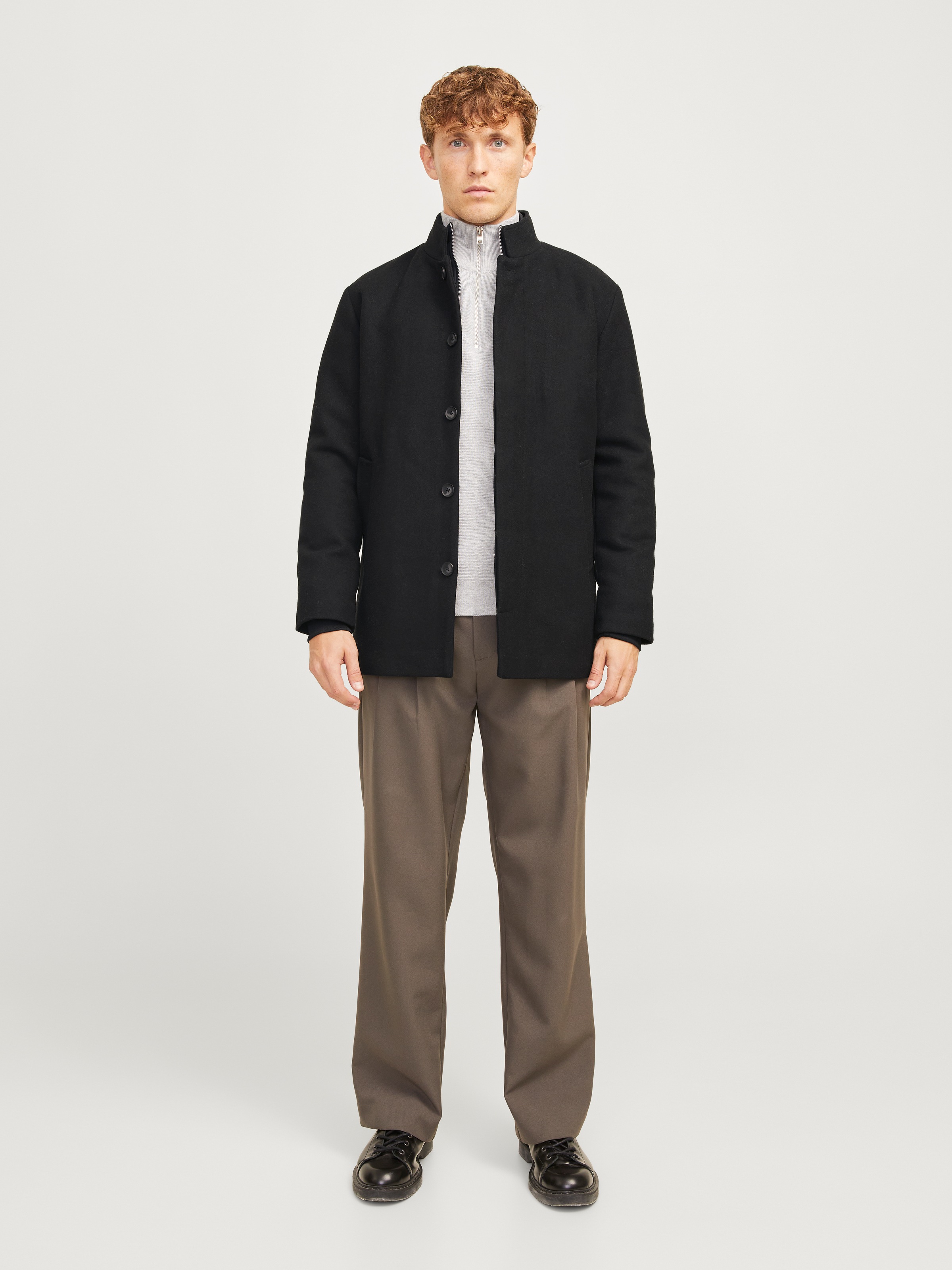 Jack & Jones Wolljacke »JJEHARRISON WOOL JACKET SN« Materialmix, regular fit