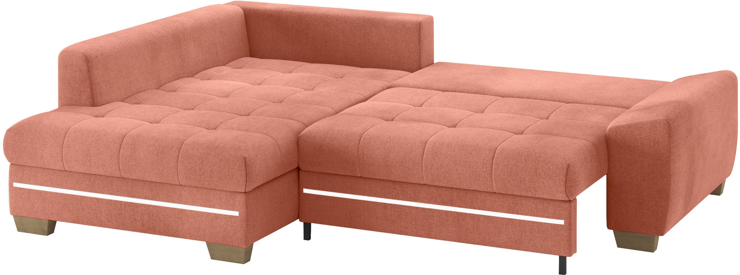 Mr. Couch Ecksofa »Nikita II, L-Form«, mit Kaltschaum, RGB-LED Beleuchtung, wahlweise mit Bett, Bettkasten