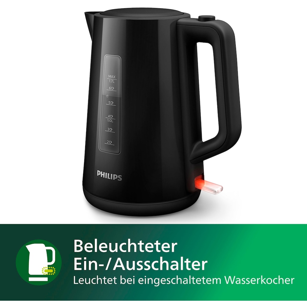 Philips Wasserkocher »HD9318/20 Serie 3000«, 1,7 l, 2200 W, Trockengehschutz