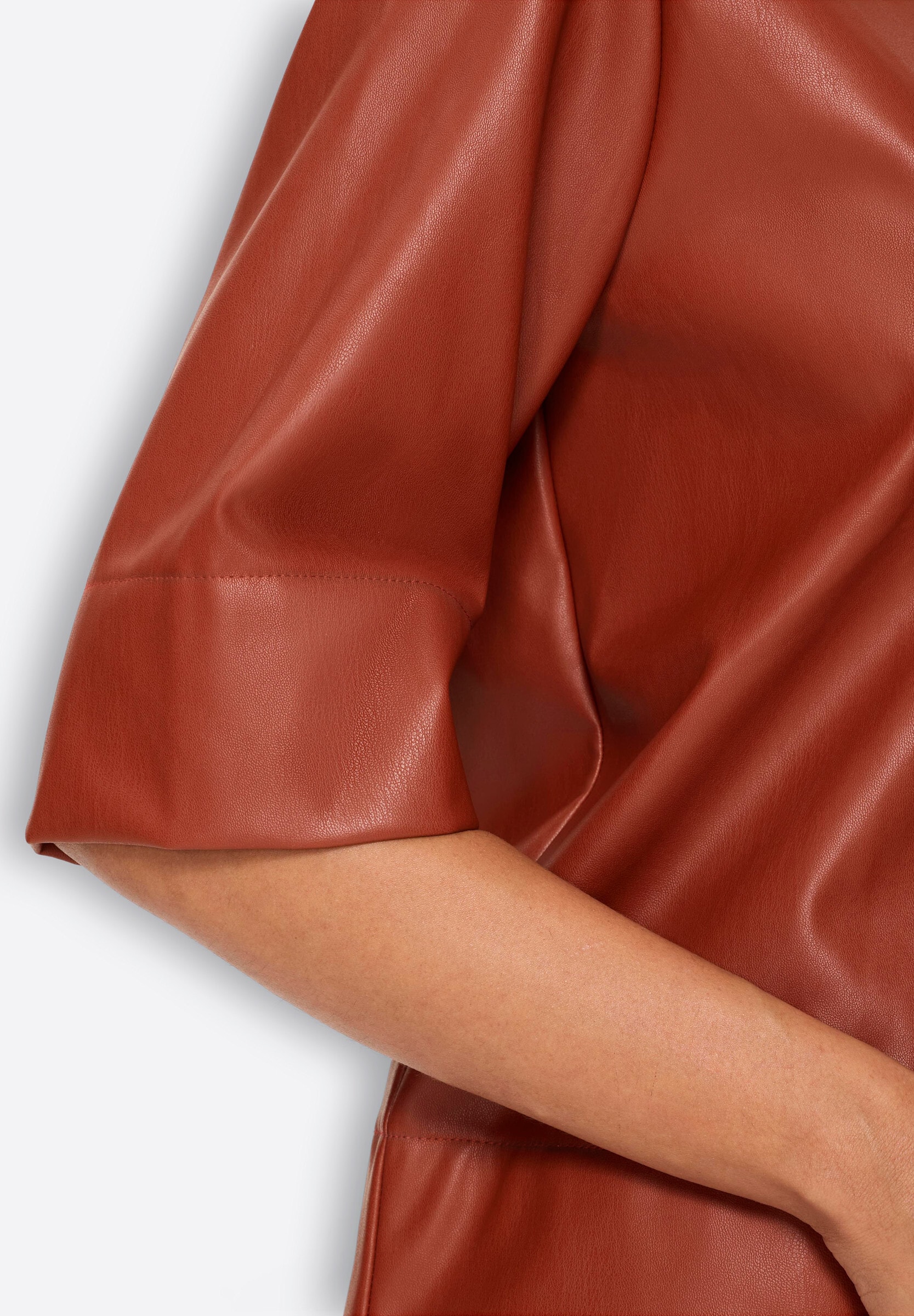 heine Klassische Bluse »Lederimitat-Bluse Kurzarm-Bluse«