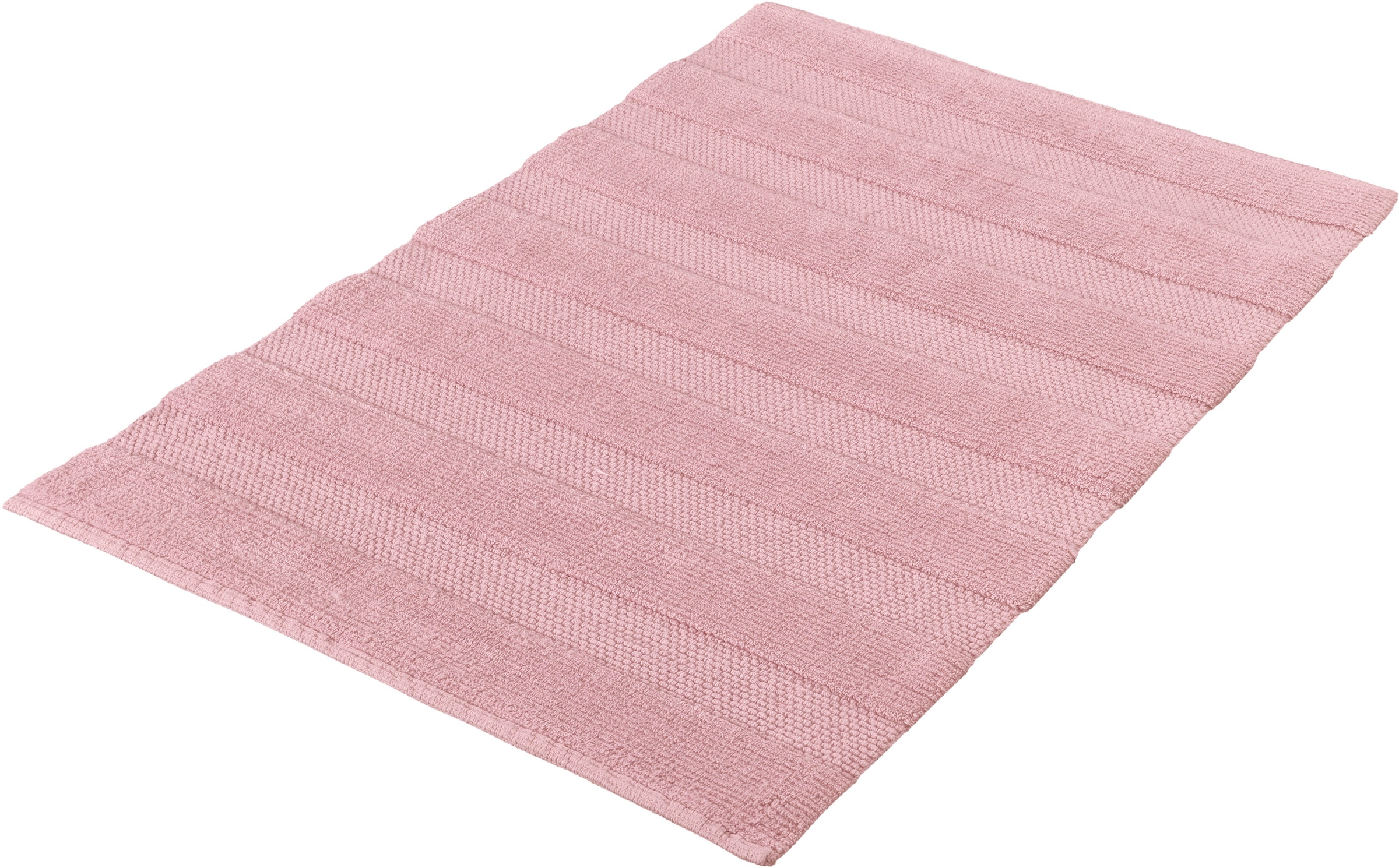 Kleine Wolke Badematte »Tikka, Badvorleger, Badezimmer Teppich« Höhe 5 mm rutschhemmend beschichtet fußbodenheizungsgeeignet Badteppich, Uni-Farben, gestreift, Hoch-Tief Effekt, reine Baumwolle