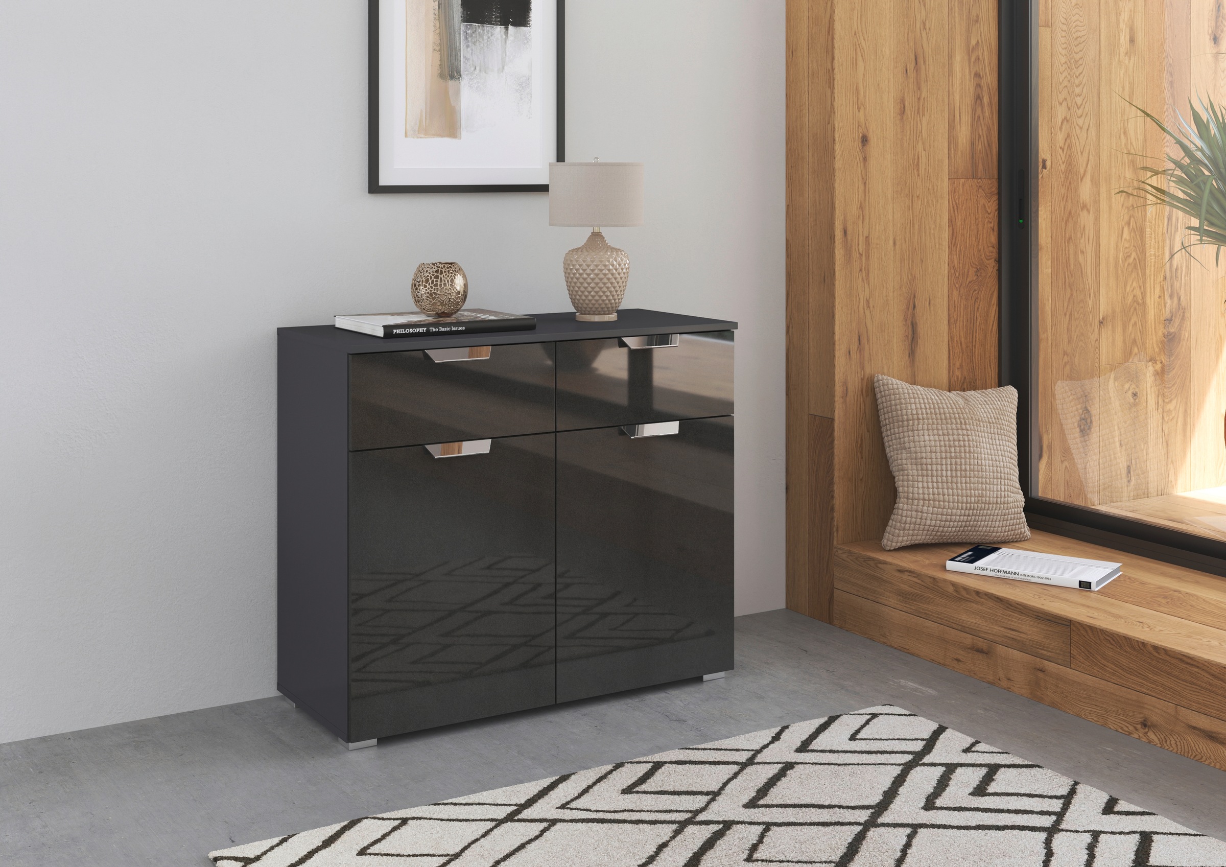 rauch Kombikommode »Glamour by Aditio«, mit Hochglanzfront, 2 Schubladen mit Softclose-Funktion