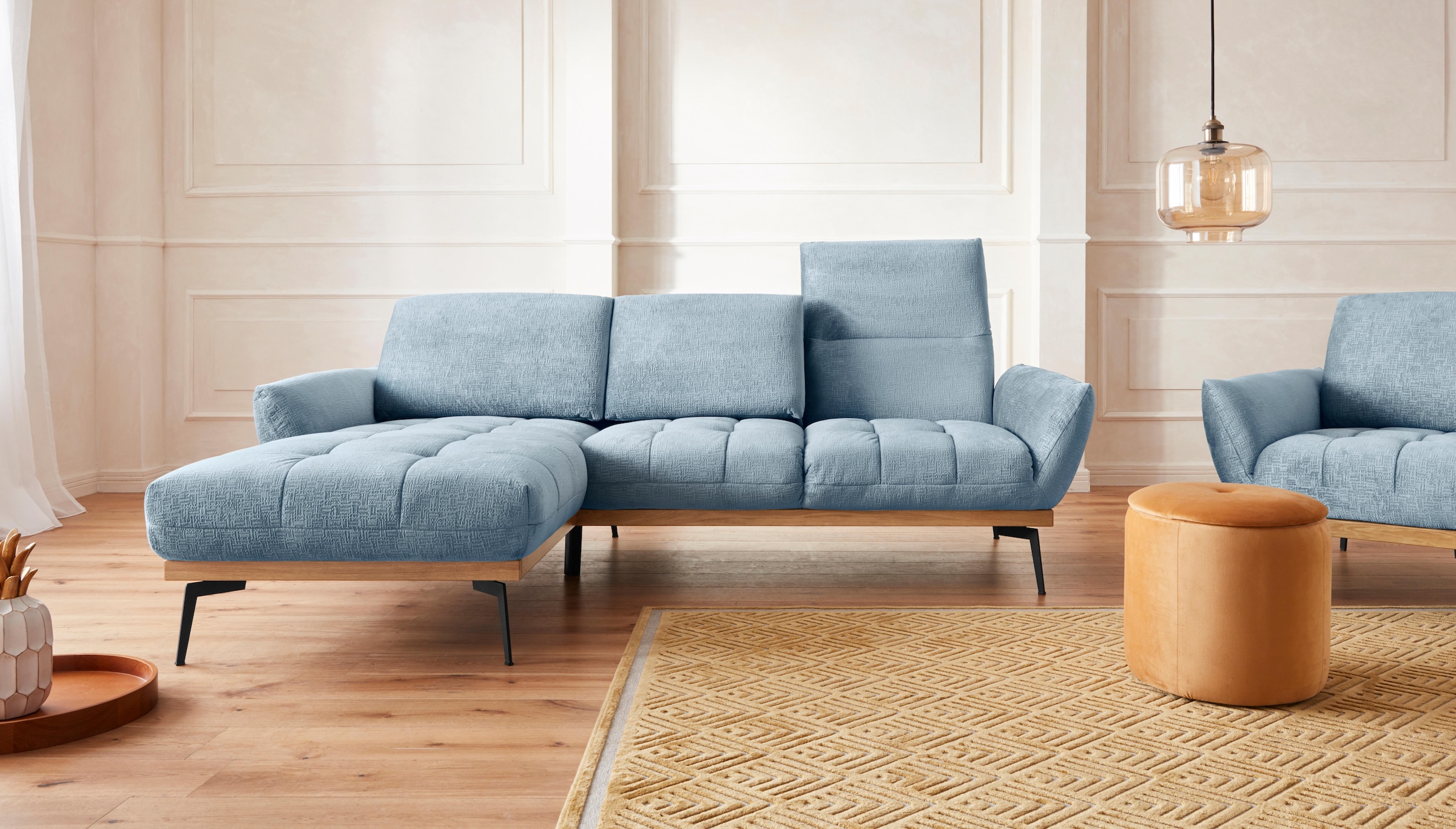 Guido Maria Kretschmer Home&Living Ecksofa »Palíc, inkl. Rückenverstellung, bequem, elegant, Breite 245cm, L-Form«
