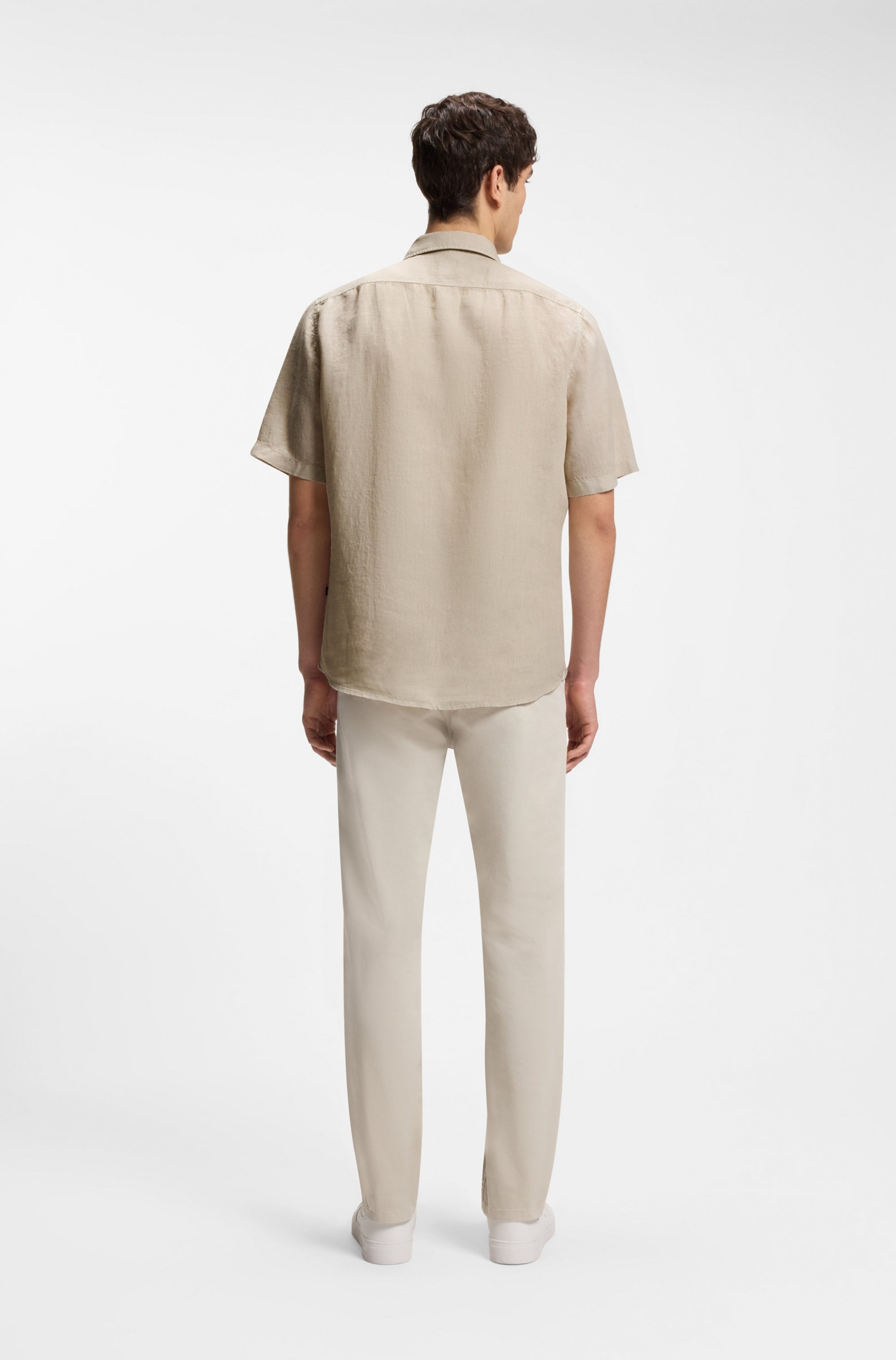 BOSS ORANGE Kurzarmhemd »Rash Premium Herrenmode« aus reinem Leinen, regular fit