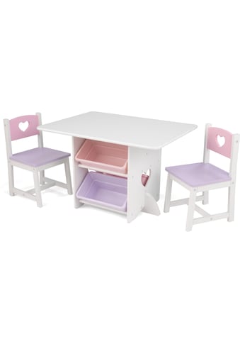 KidKraft® Kindersitzgruppe »Tisch mit Aufbewahrungsboxen und 2 Stühlen Herzchen«, (3... kaufen