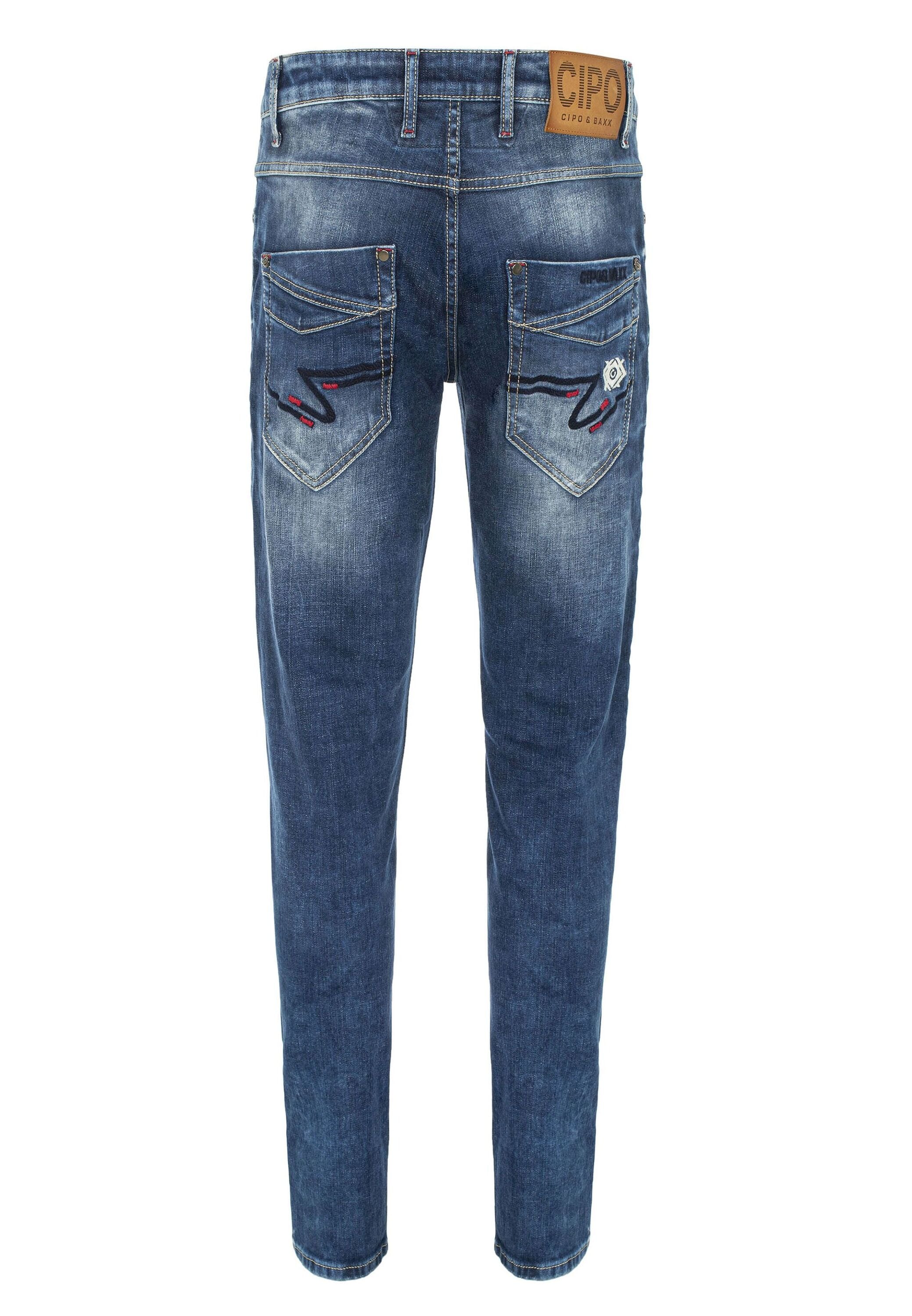 Cipo & Baxx 5-Pocket-Jeans »Cipo & Baxx Jeans« mit tollen Stickereien, CD717