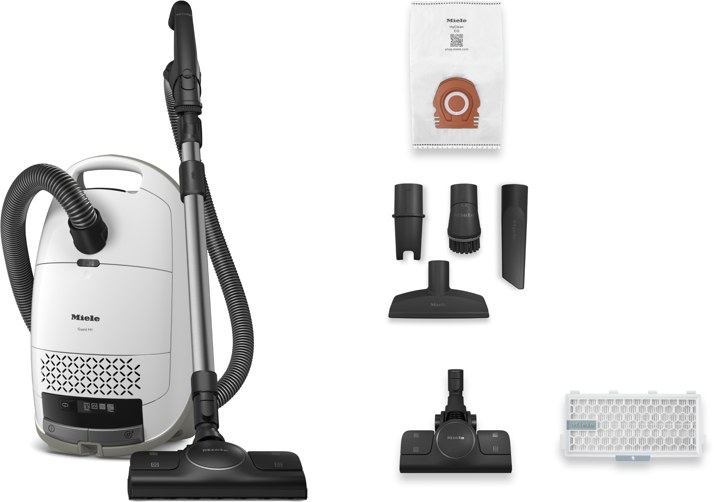 Miele Bodenstaubsauger »Guard M1 Performance mit ComfortFit, Nachfolger Complete C3 Starlight« 800 W mit Beutel HEPA AirClean, integriertes Zubehör, 11 m Aktionsradius