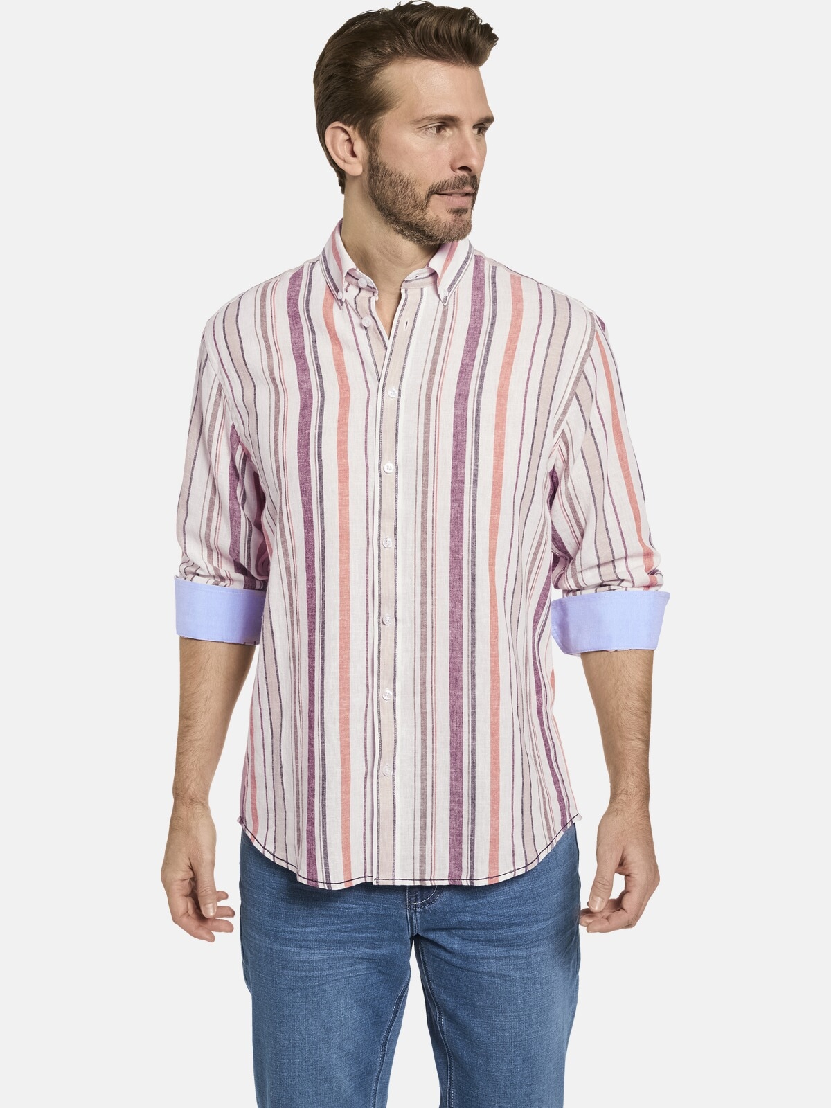 Langarmhemd »Hemd MARZINI«, (1 tlg.), mit farbenfrohen Längsstreifen