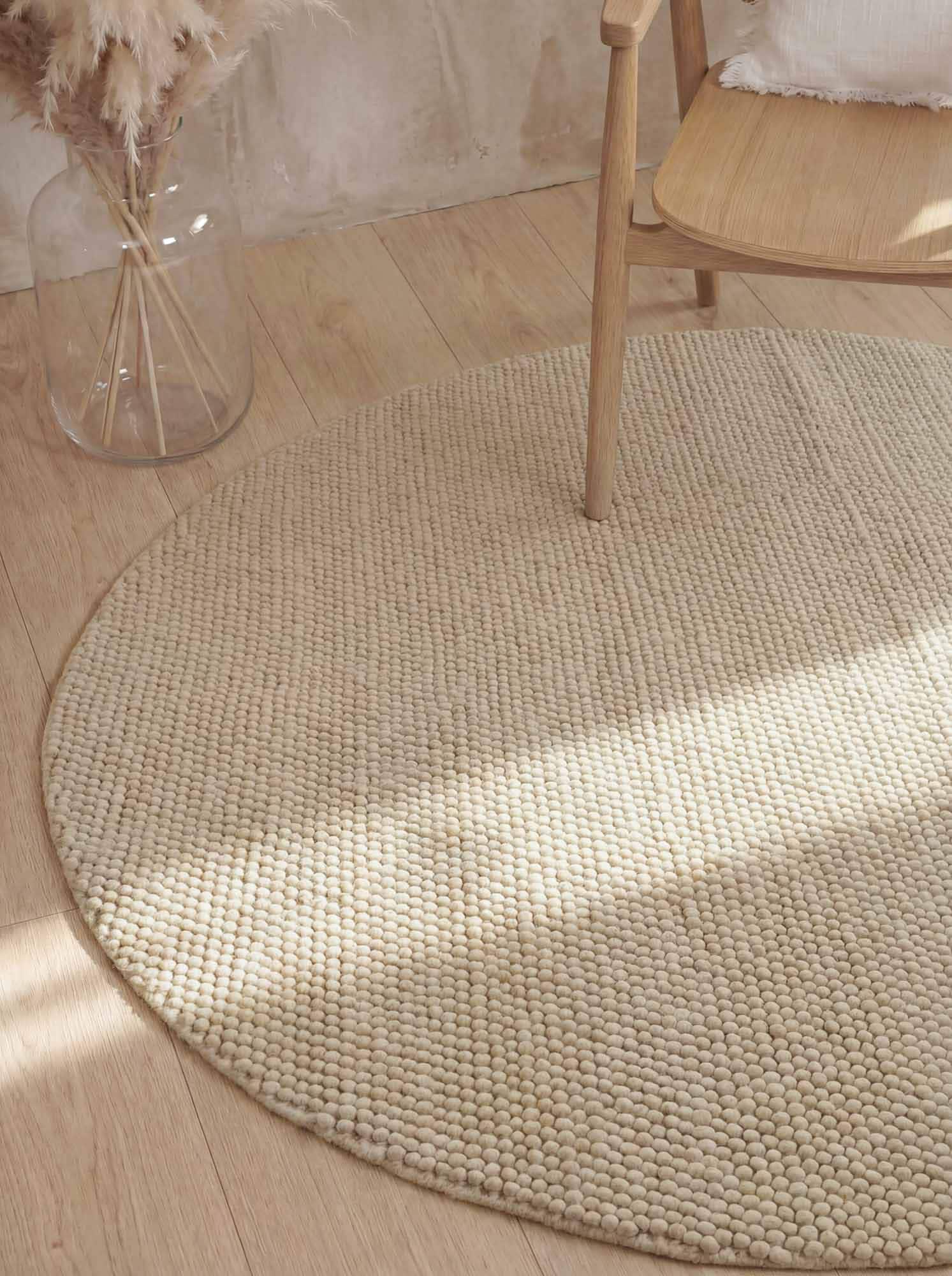 Ted Baker Wollteppich »Diana« rund 16 mm Höhe Wolle, Natur, Handgemacht, Wohnzimmer, Esszimmer, Schlafzimmer, Skandi