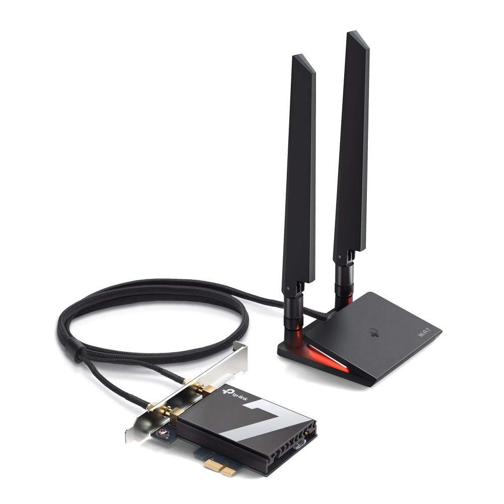 TP-Link WLAN-Modul »Archer TBE550E BE9300 Tri-Band Wi-Fi 7 BT PCI Adapter«, (5760 Mbit/s 6 GHz), 5760 Mbit/s, BT 5.4, 2.4 / 5 / 6 GHz, magnetischer Antennenfuß