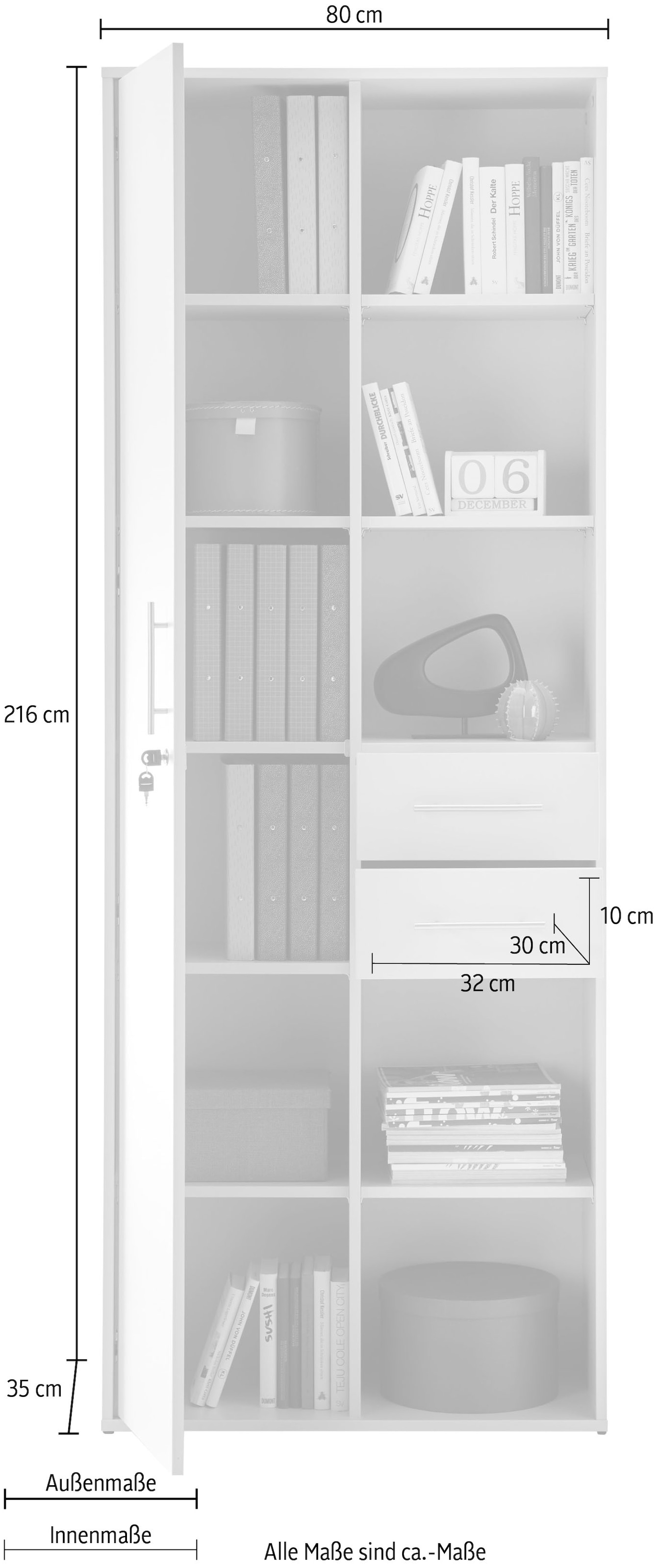 BEGA OFFICE Aktenschrank »Pronto«, Büroschrank Grau abschließbar, Mehrzweckschrank