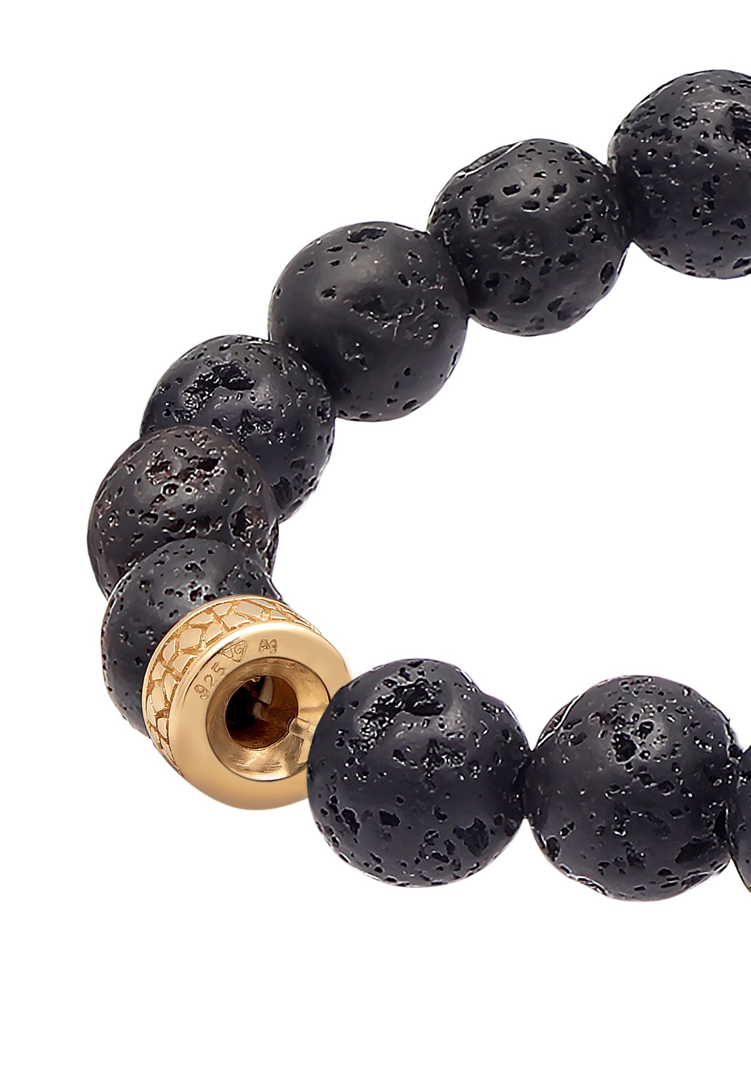 Kuzzoi Armkette »Armband Herren Lava Schwarz Vintage 925 Silber Oxidiert«