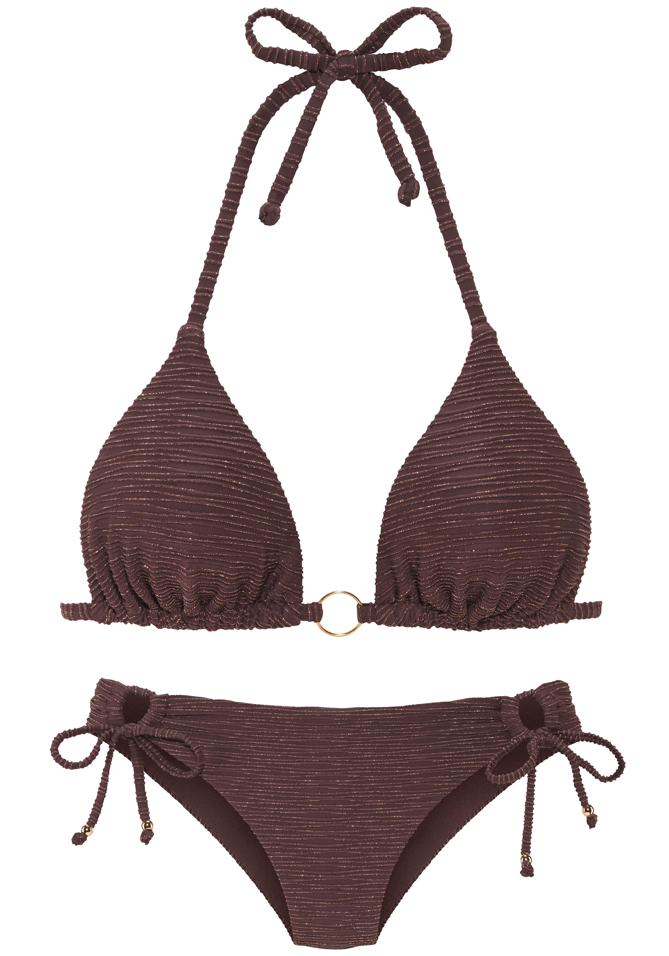 LASCANA Triangel-Bikini Glitzernde Strukturware