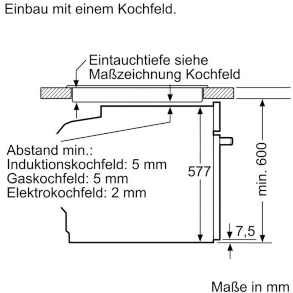 SIEMENS Pyrolyse Backofen »HB674GBW1«, HB674GBW1, mit Teleskopauszug nachrüstbar, Pyrolyse-Selbstreinigung