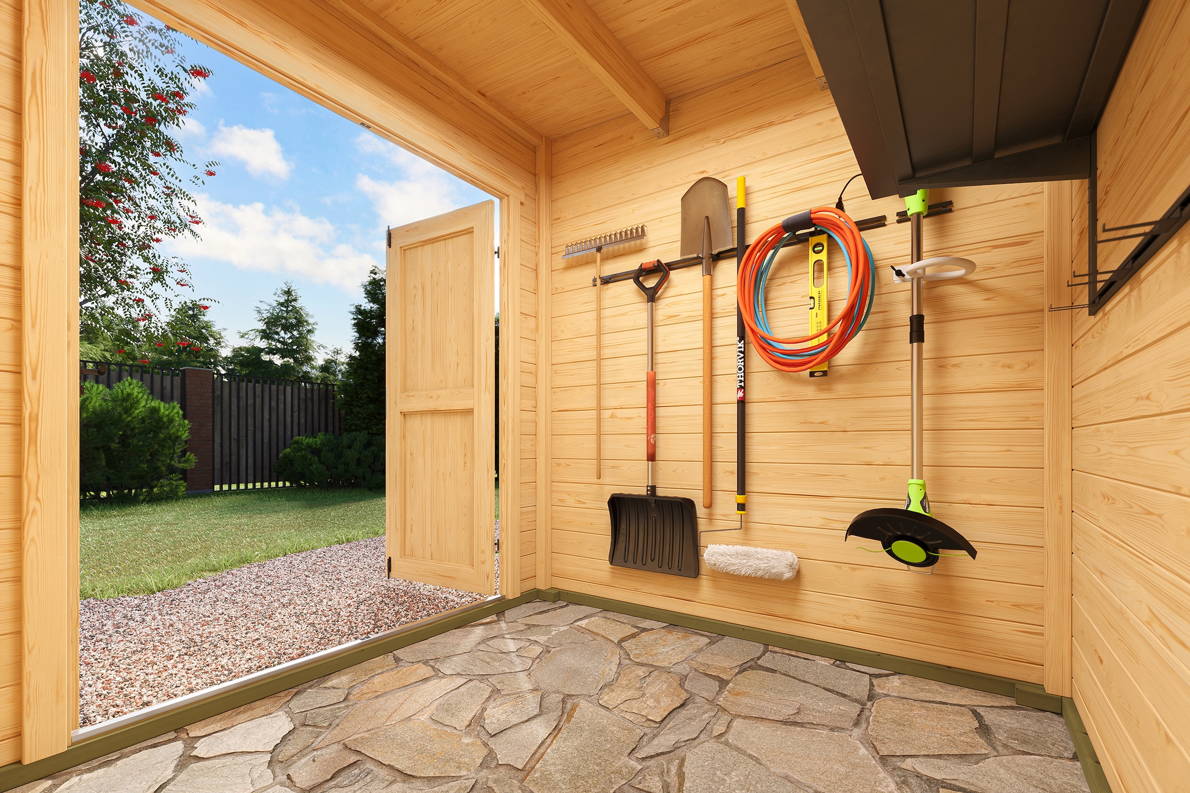 Nordic Holz Gartenhaus »Fynn 1« kleiner stilvoller Schuppen mit Flachdach