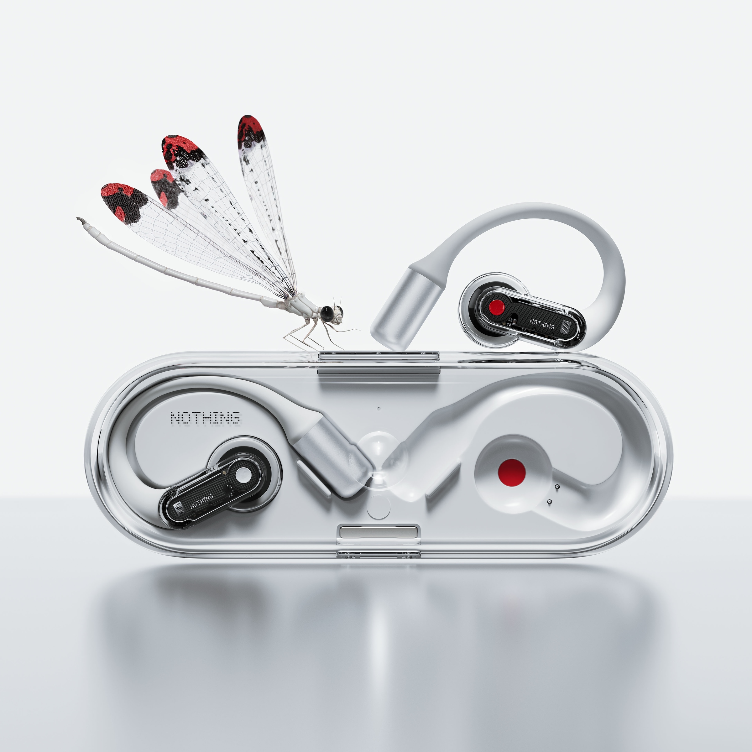 NOTHING Open-Ear-Kopfhörer »Ear (Open)« A2DP Bluetooth | AVCTP Bluetooth | AVDTP Bluetooth | AVRCP Bluetooth | Bluetooth | HFP | RFCOMM | SPP LED Ladestandsanzeige | integrierte Steuerung für Anrufe und Musik
