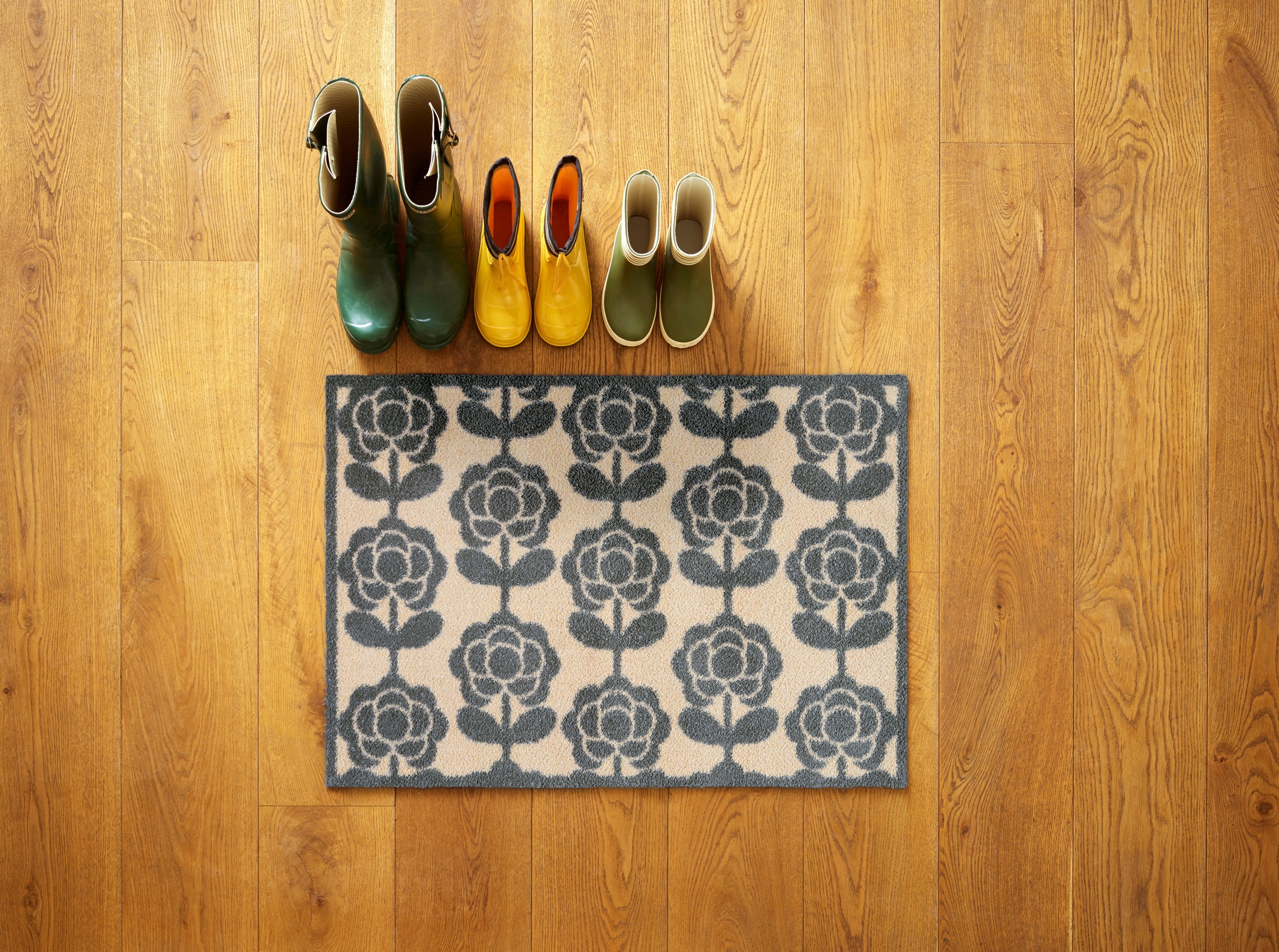 Turtle Mat Fußmatte »Pop Flowers Neutral« rechteckig 9 mm Höhe