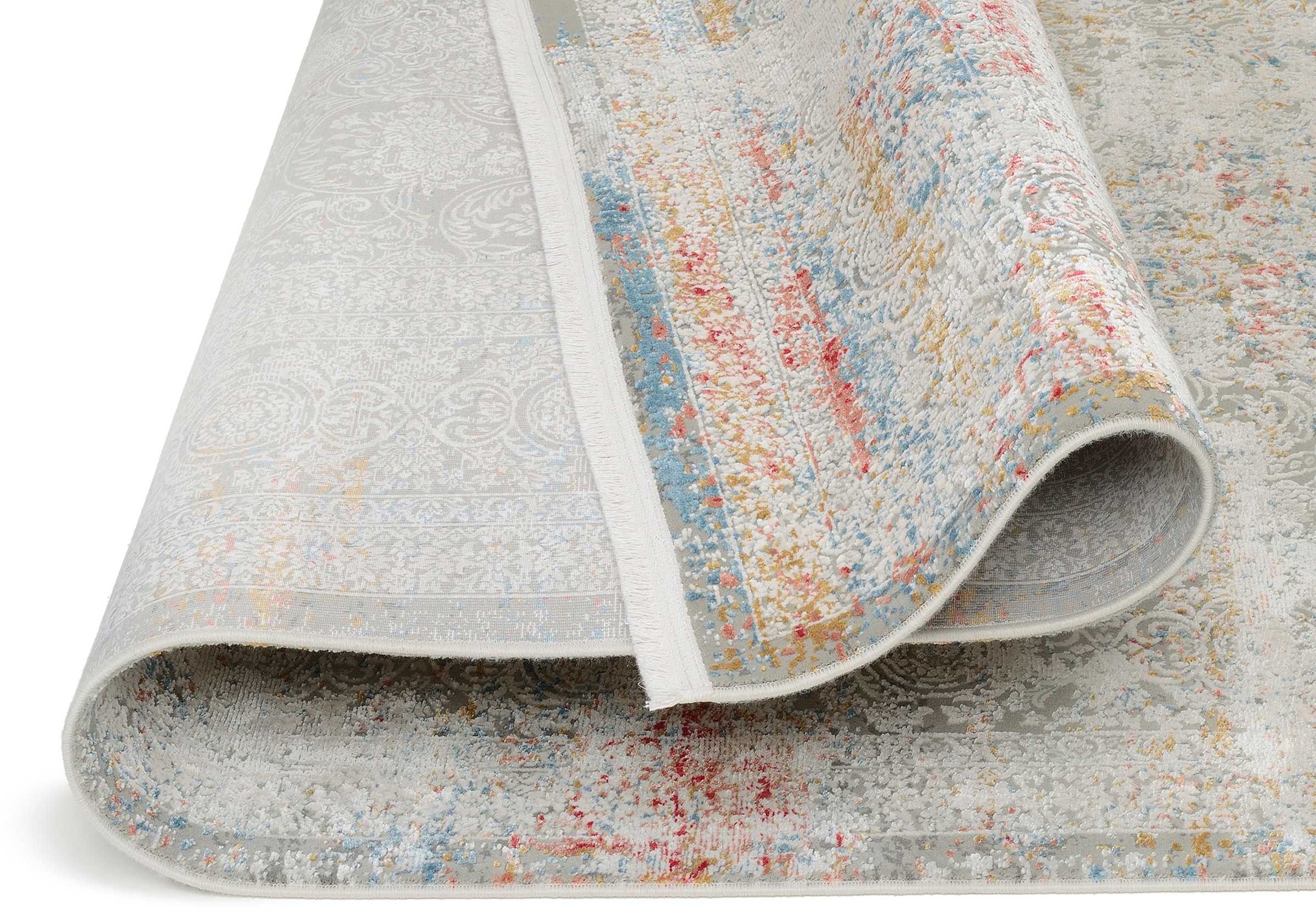 OCI DIE TEPPICHMARKE Teppich »ILLUMINATION ZARA« rechteckig 8 mm Höhe Glanz Viskose, mit Fransen, Hoch Tief Struktur, Vintage, Wohnzimmer