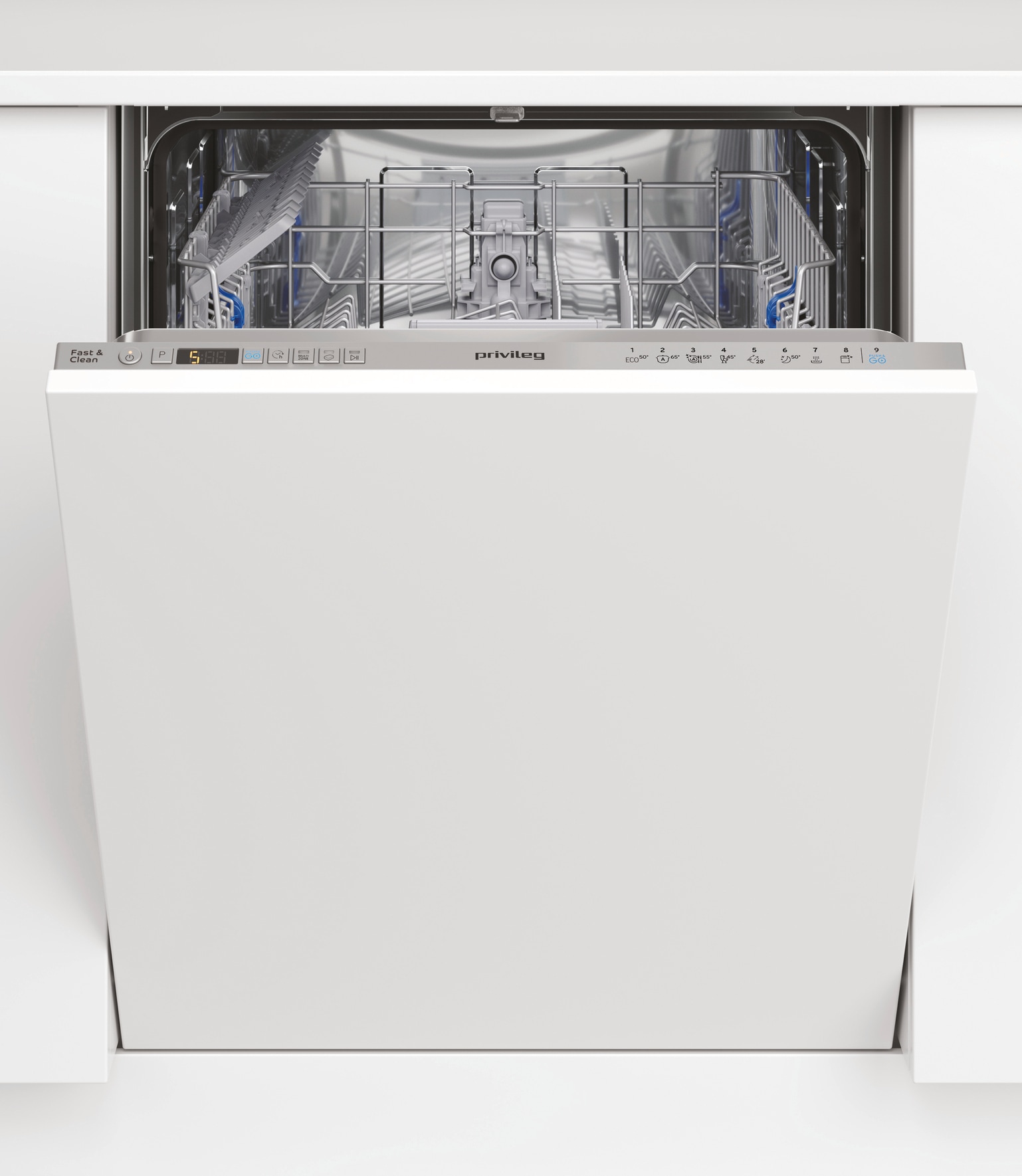 Privileg vollintegrierbarer Geschirrspüler »P0I ECO 2D541 S« 14 tlg. Maßgedecke Fast&Clean 28’ – das effektive Reinigungsprogramm unter 28 Minuten