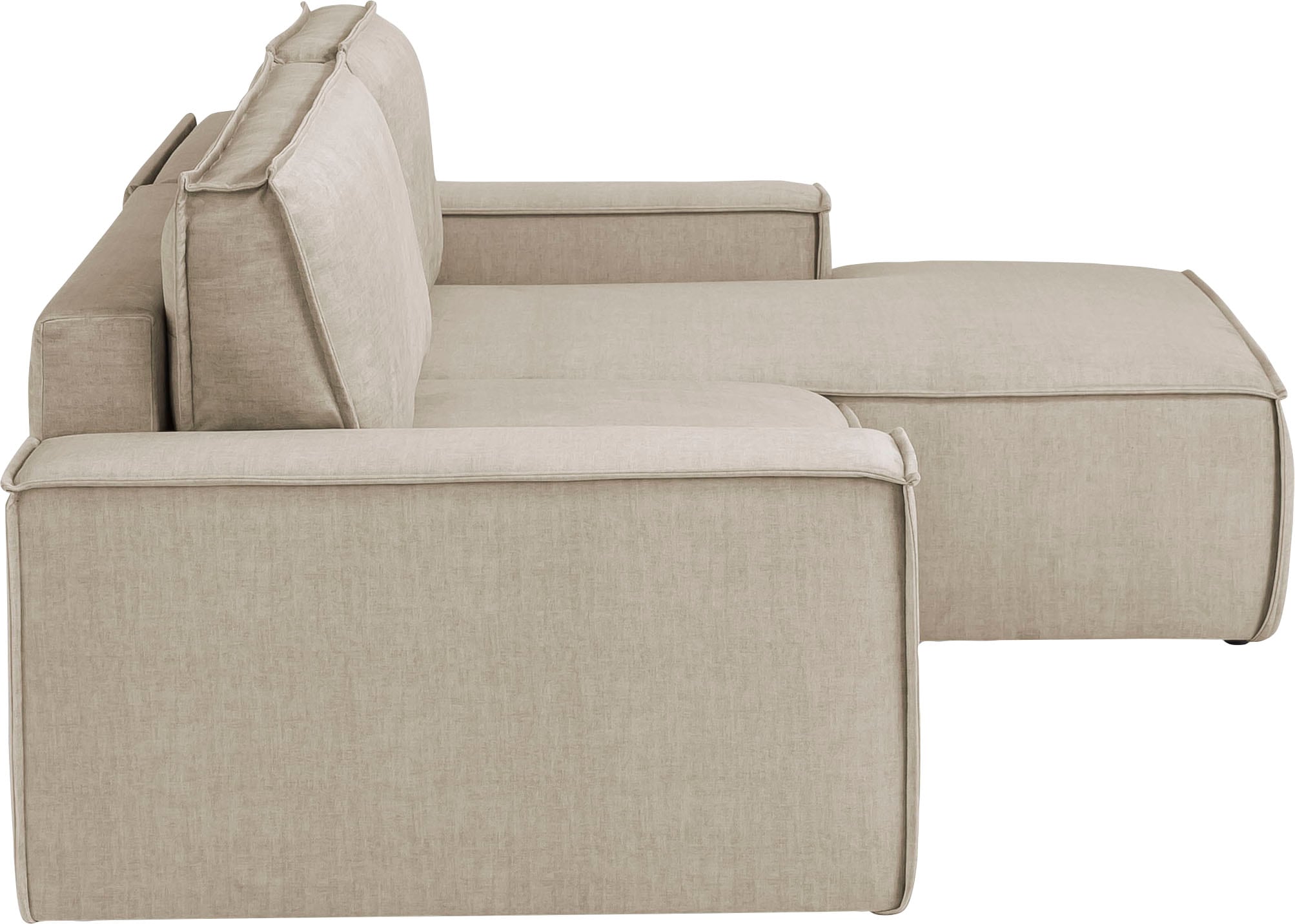 Home affaire Ecksofa SHERWOOD Schlafsofa 267 cm, L-Form, Schlaffunktion mit Bettkasten (210x136 cm), Cord, Vintage, Samtvelours