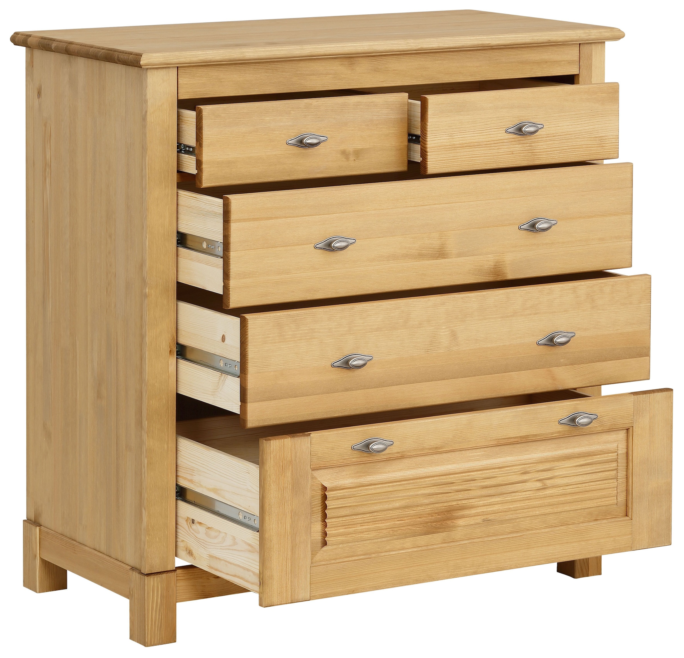 Home affaire Schubkastenkommode »Rauna«, aus massiver Kiefer mit 5 Schubladen, Breite 96 cm