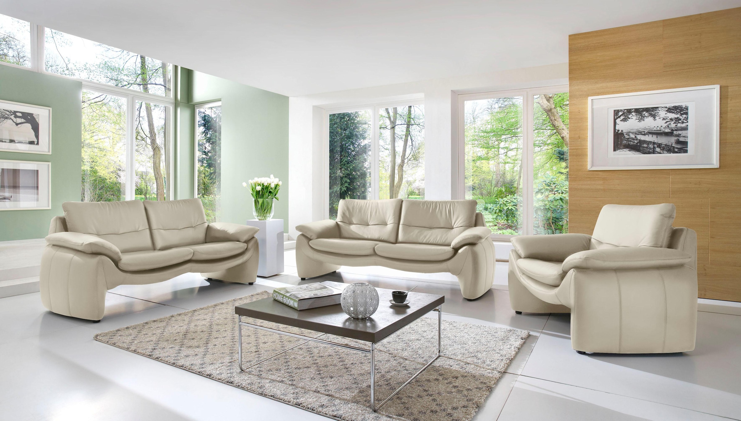 PLACES OF STYLE 3-Sitzer »Luna« in einzigartiger Optik